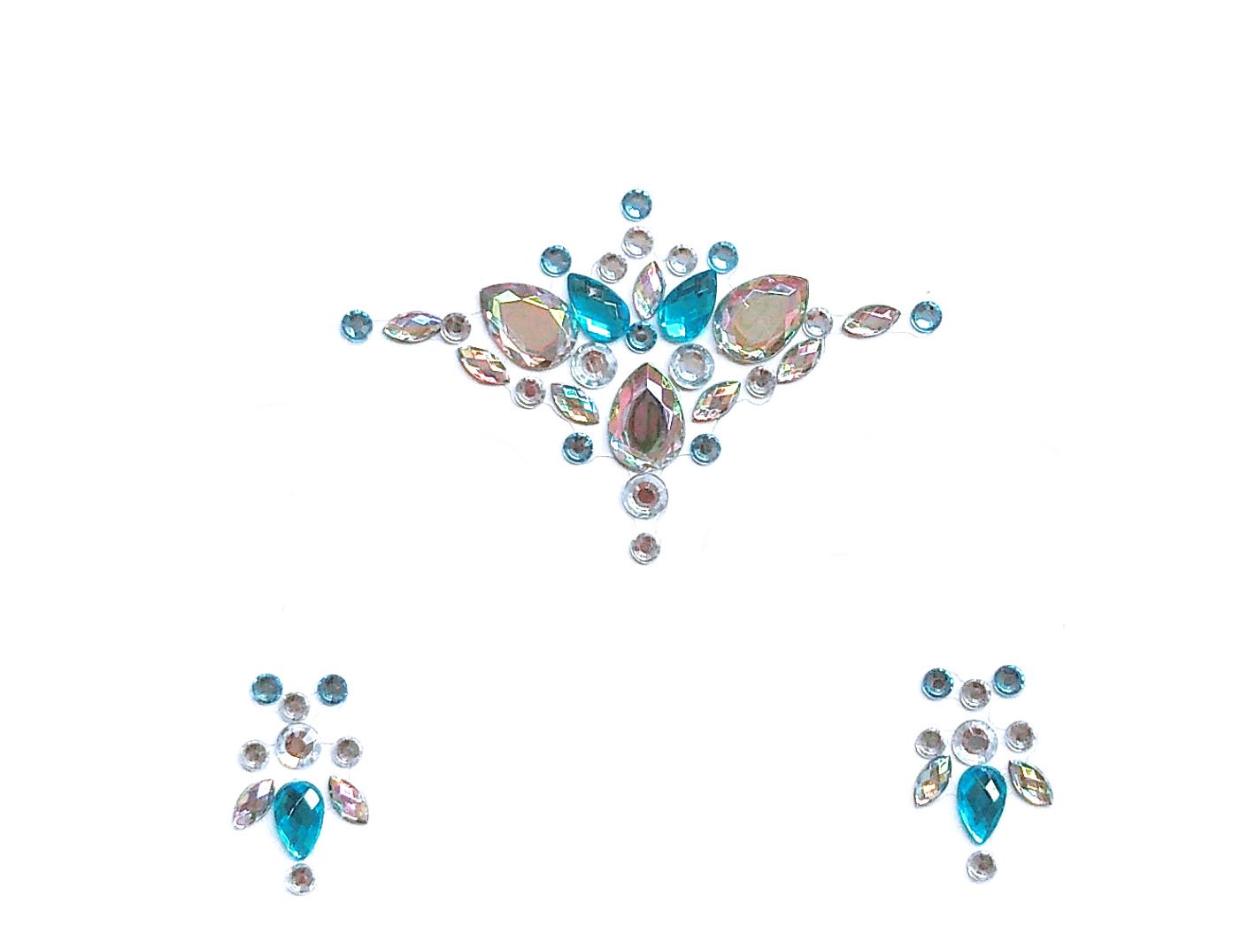 Blue Clouds Rhinestone Crystal Face Jewels