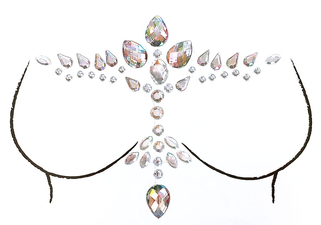 Crystal Dove Rhinestone Crystal Body Jewels, Chest Jewels