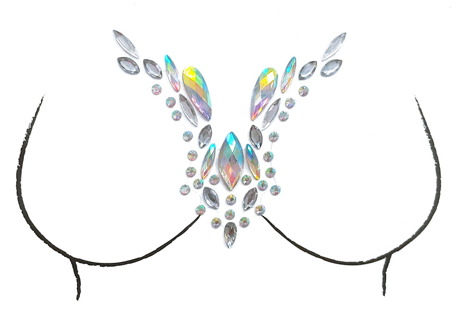 Angel Rhinestone Crystal Body Jewels, Chest Jewels