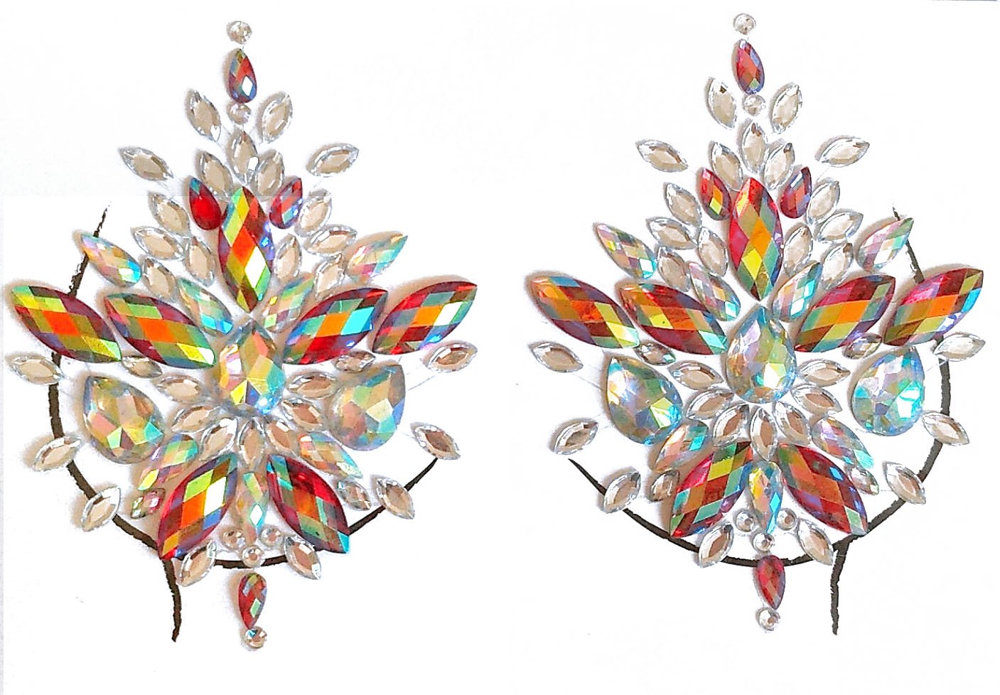 Queen Rhinestone Crystal Jewel Pasties, Body/Chest Jewels