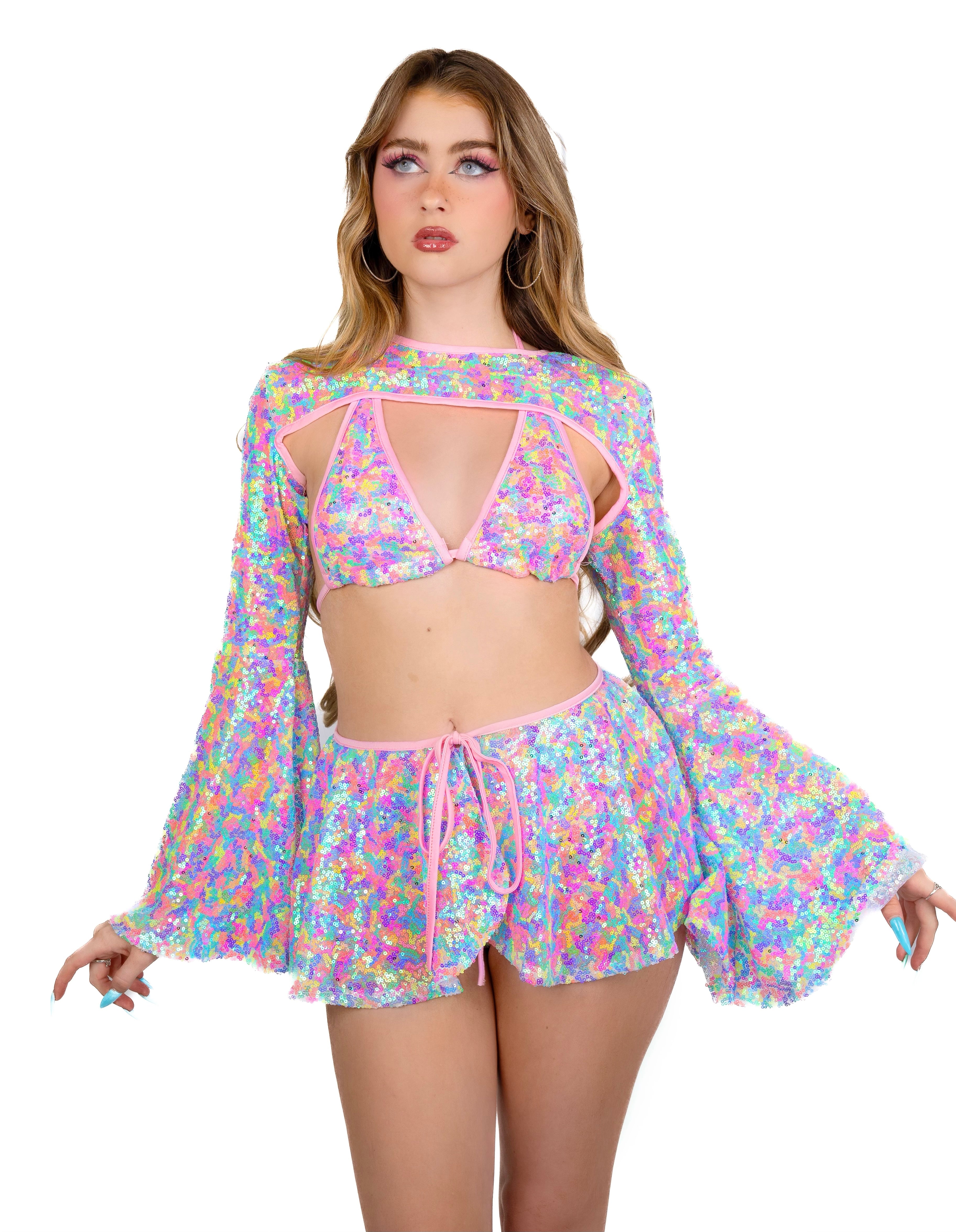 FULL OUTFIT- Candy Goddess Sequin Set (4 pcs)