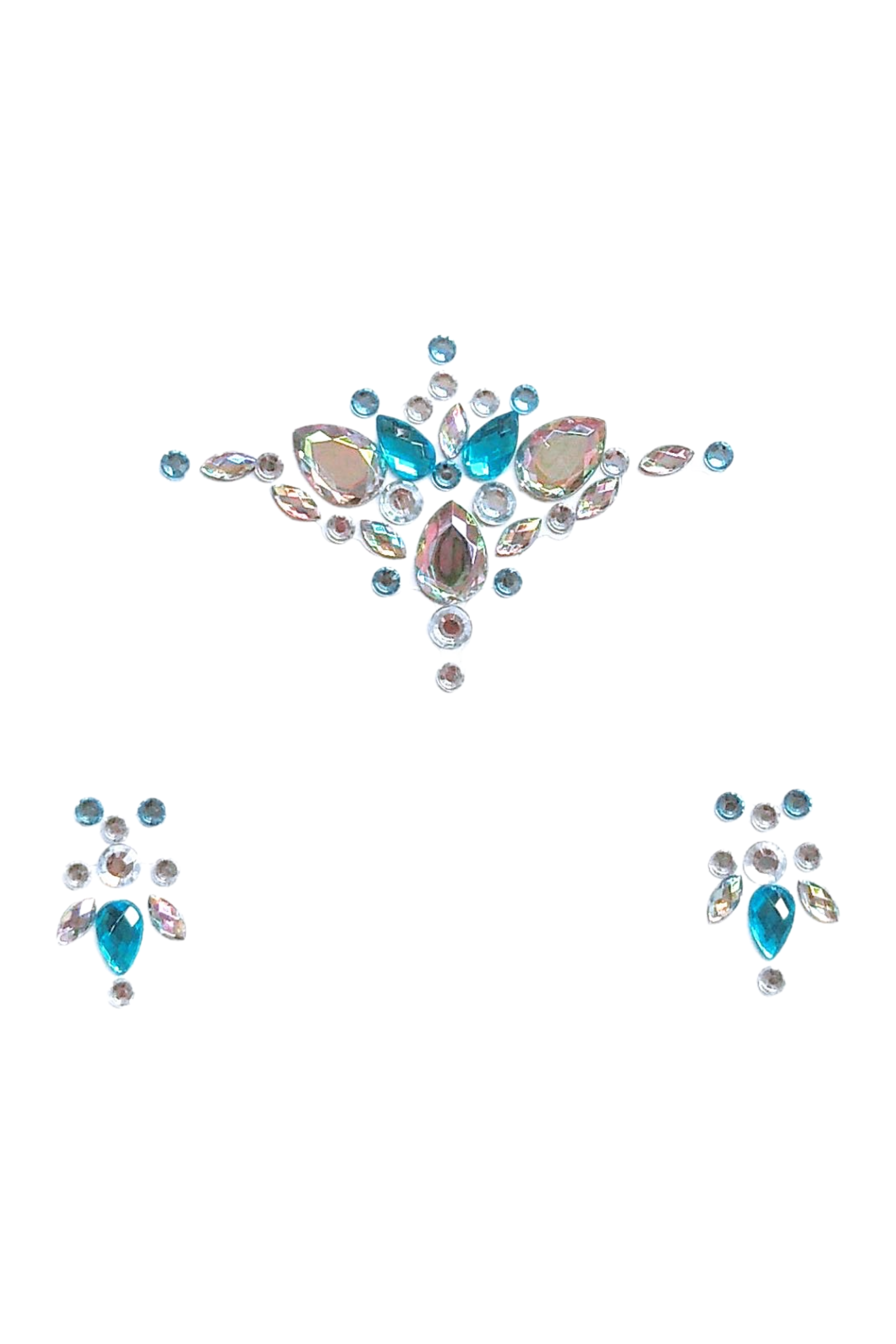Blue Clouds Rhinestone Crystal Face Jewels