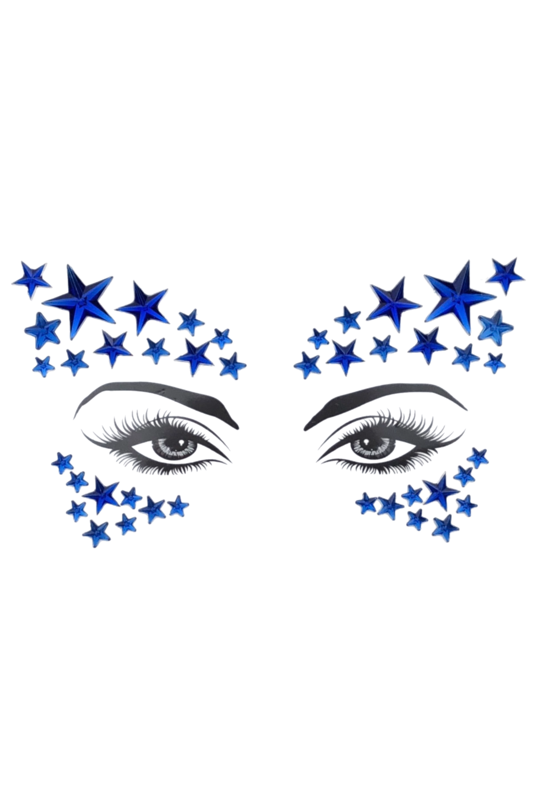 Blue Stars Rhinestone Crystal Face Jewels