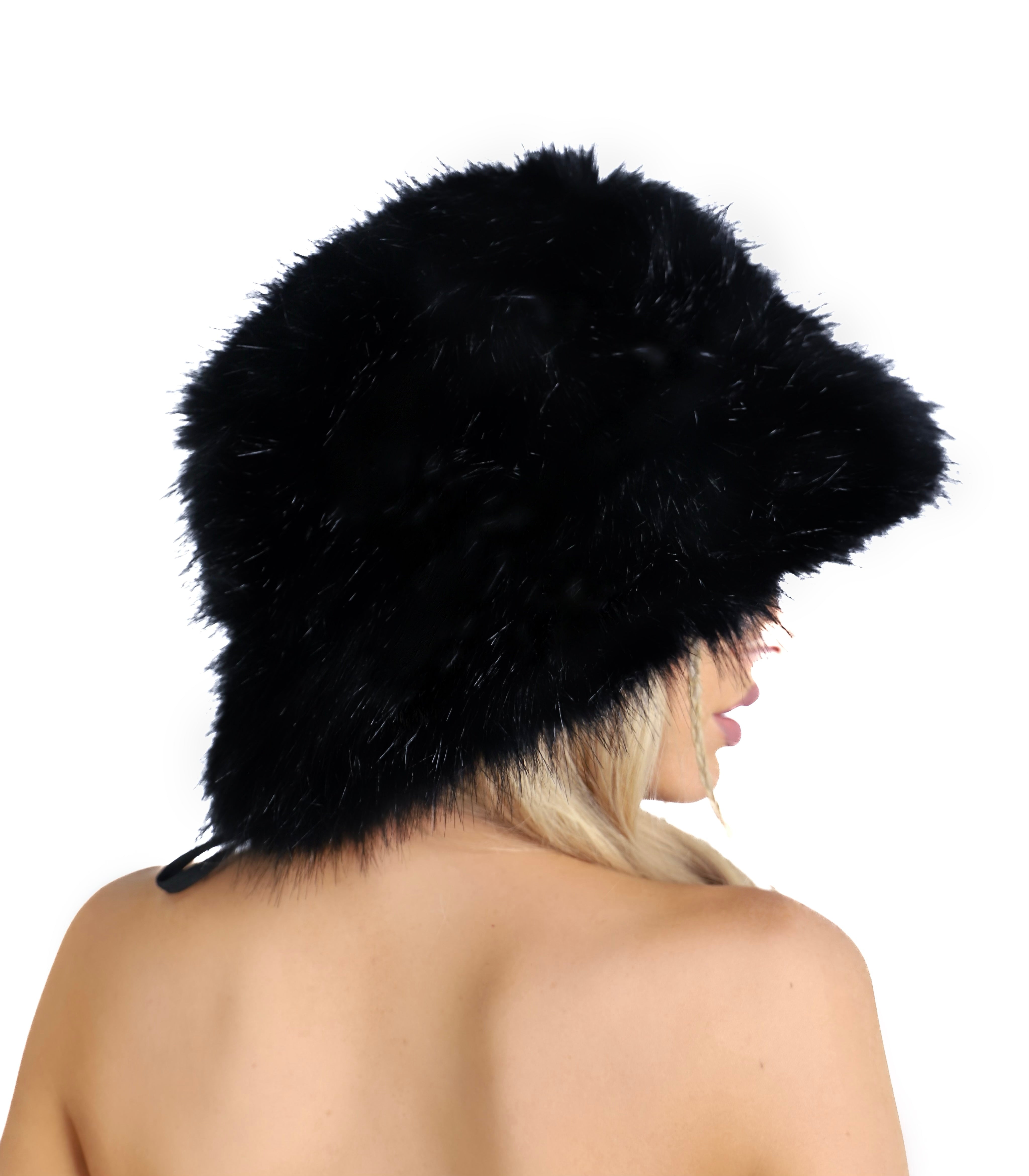 Black Fuzzy Hat