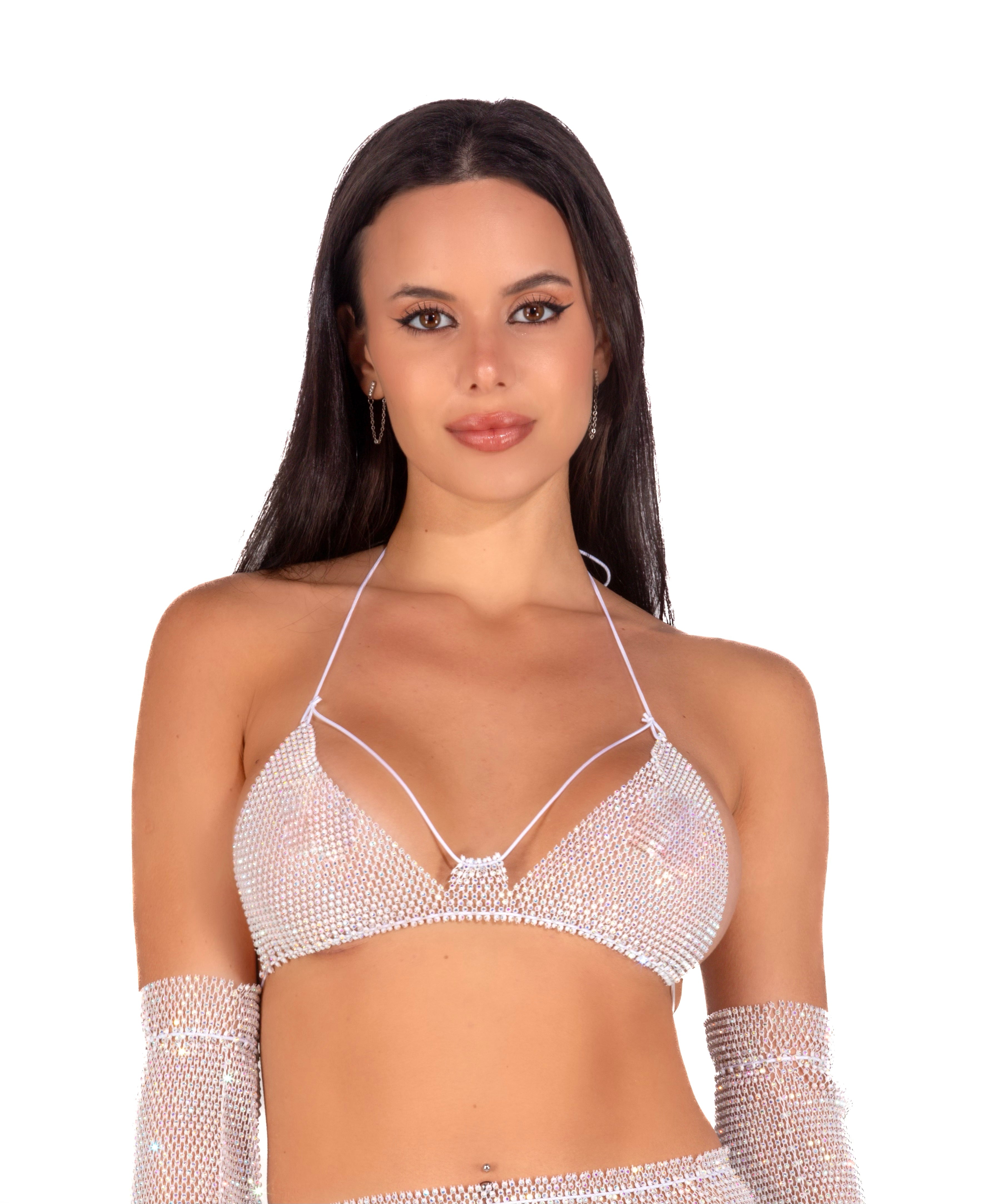 Mesh Fishnet Top- White