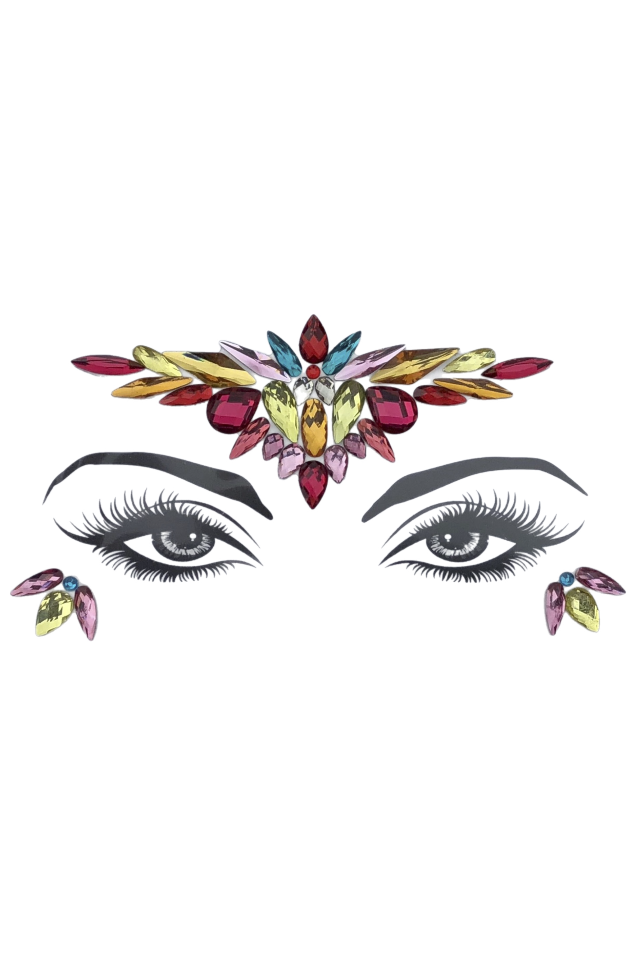 Tropical Flowers Rhinestone Crystal Face Jewels