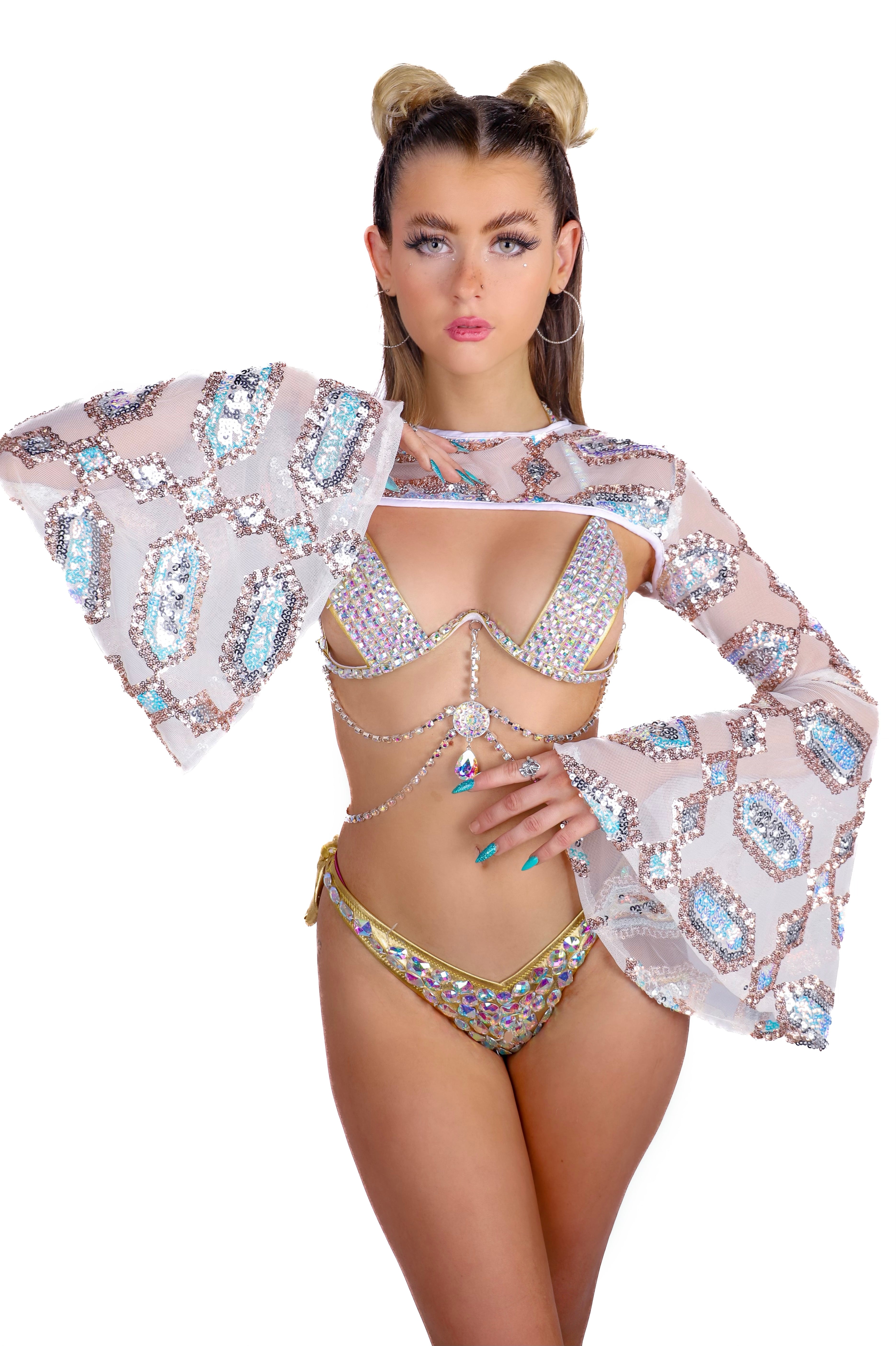 FULL OUTFIT- Cosmic Gold Goddess (3 pcs)