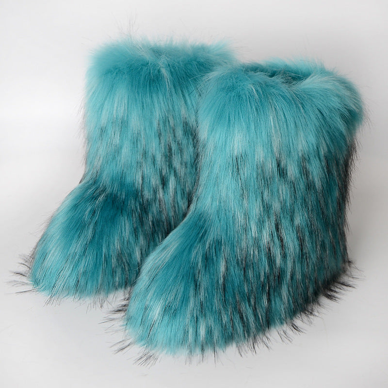 Aqua Fuzzy Boots