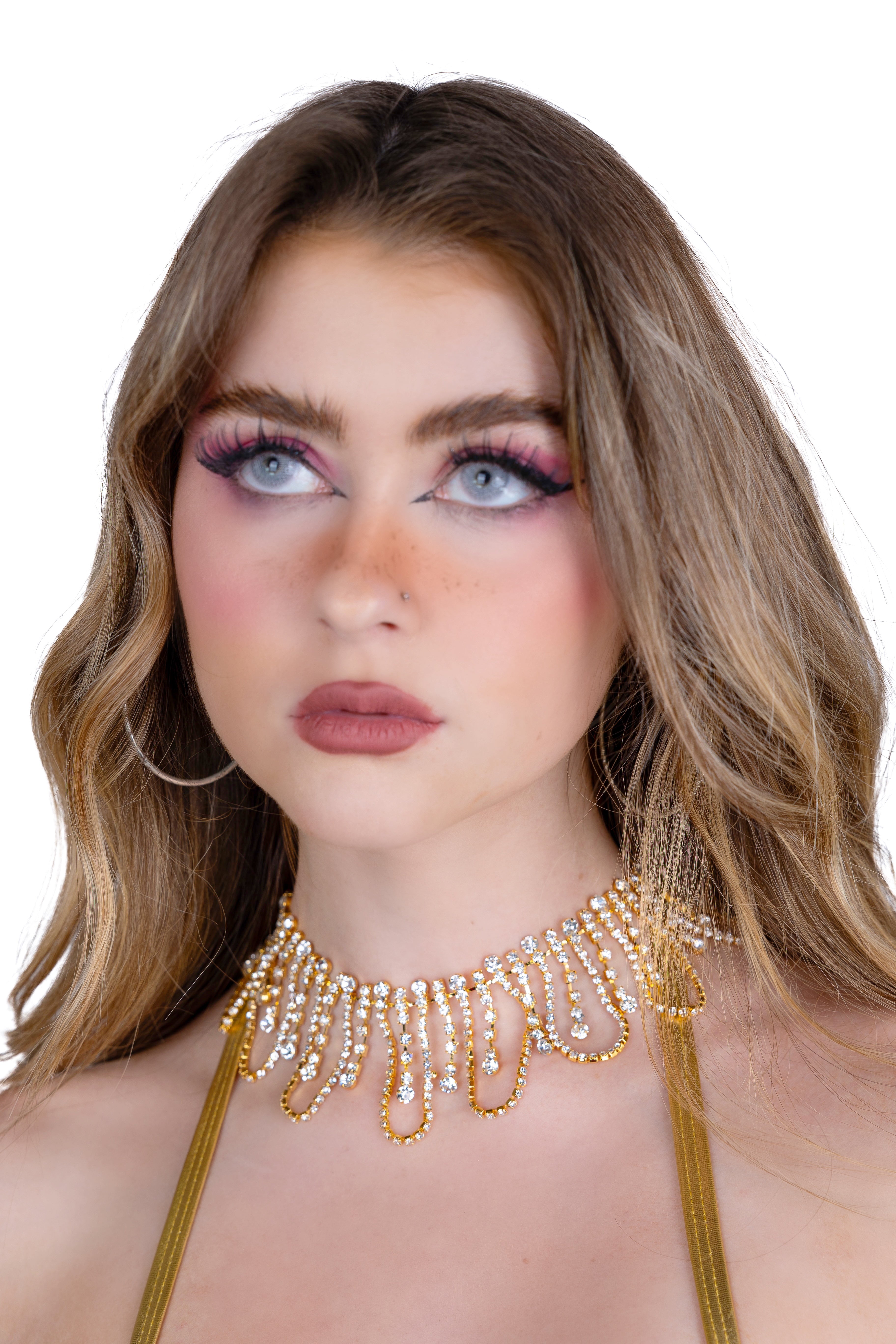 Gold Sunset Rhinestone Necklace