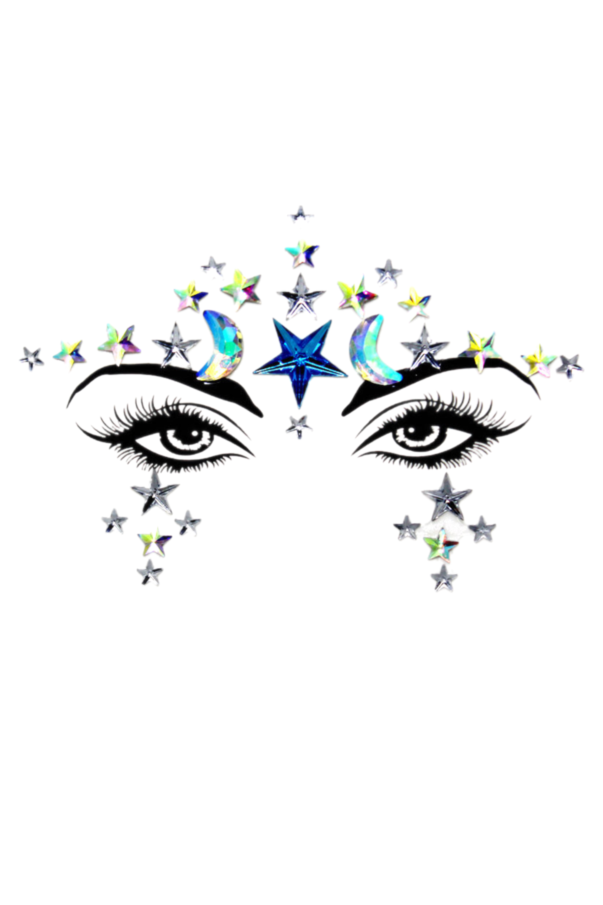 Blue Star Rhinestone Crystal Face Jewels