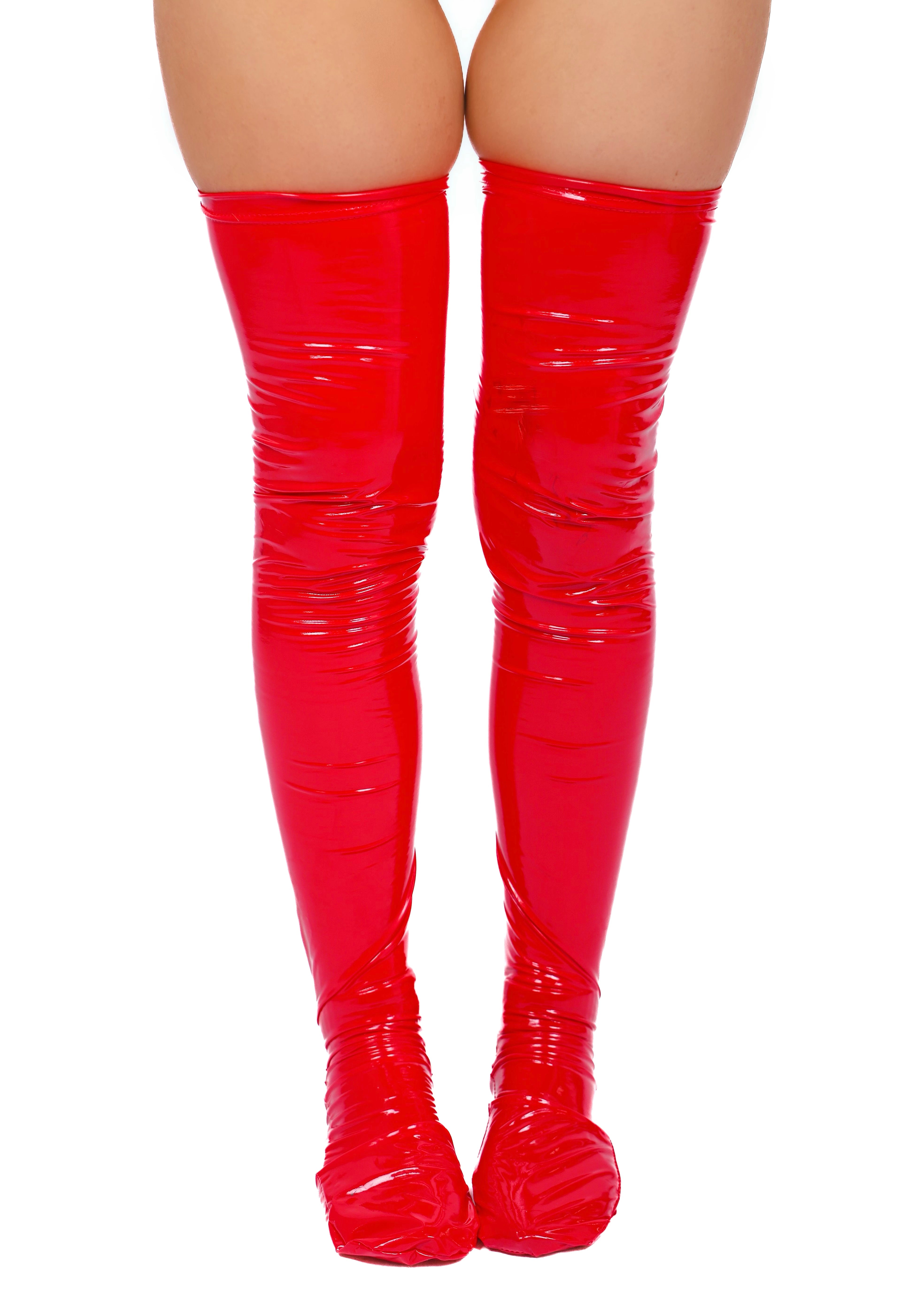 Red Pleather Stockings