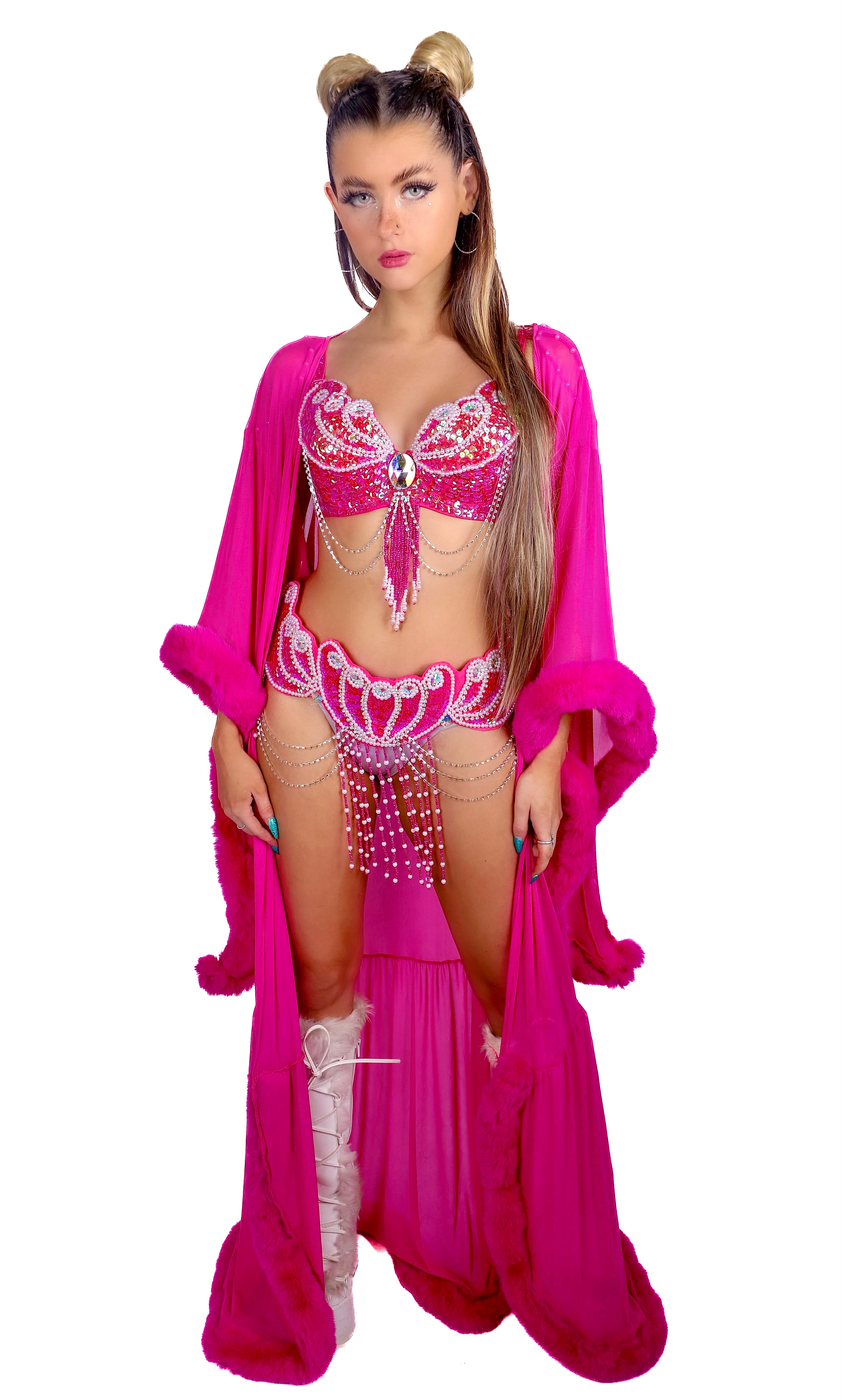 FULL OUTFIT- Fuchsia Mermaid Diva (4 pcs)