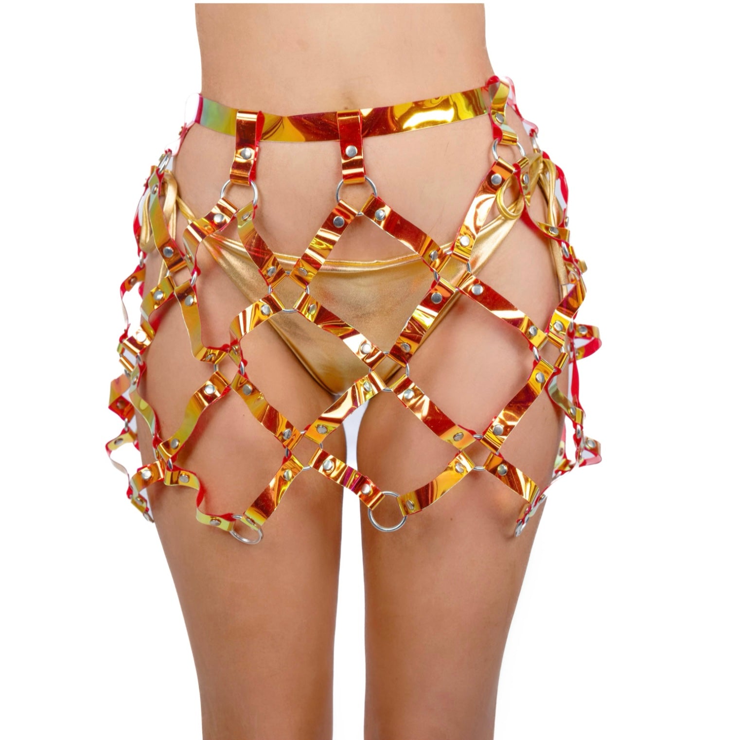 Flame Holographic Harness Skirt