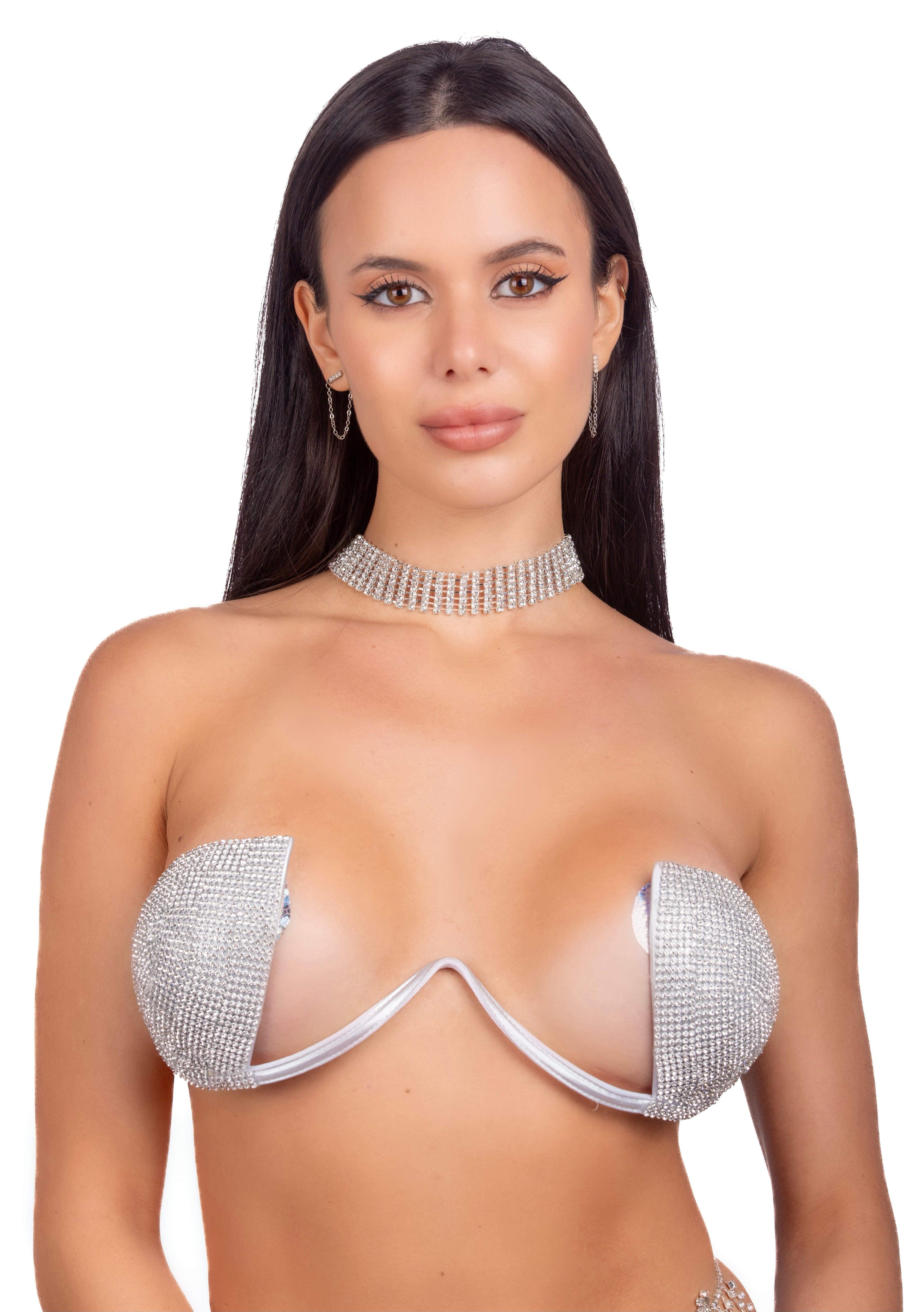 Silver Icon Rhinestone Top