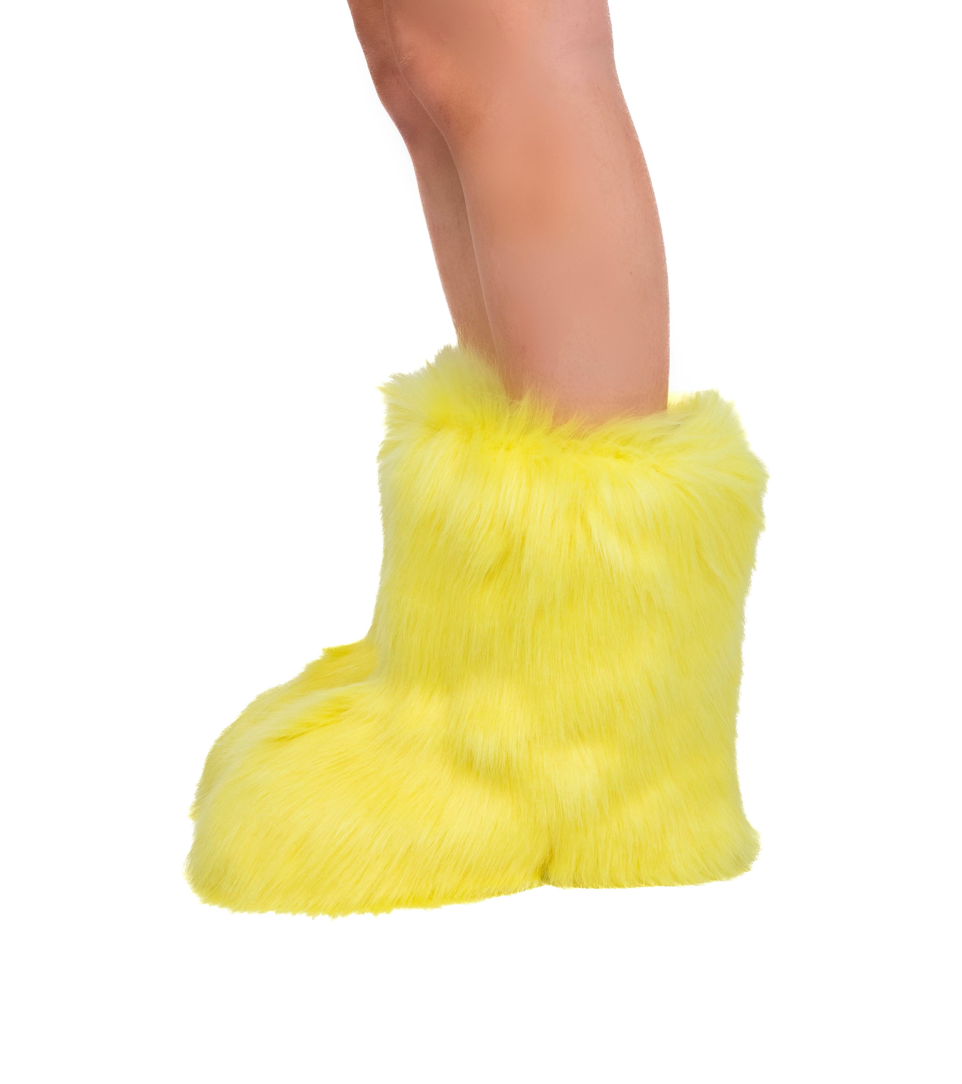 Yellow Fuzzy Boots