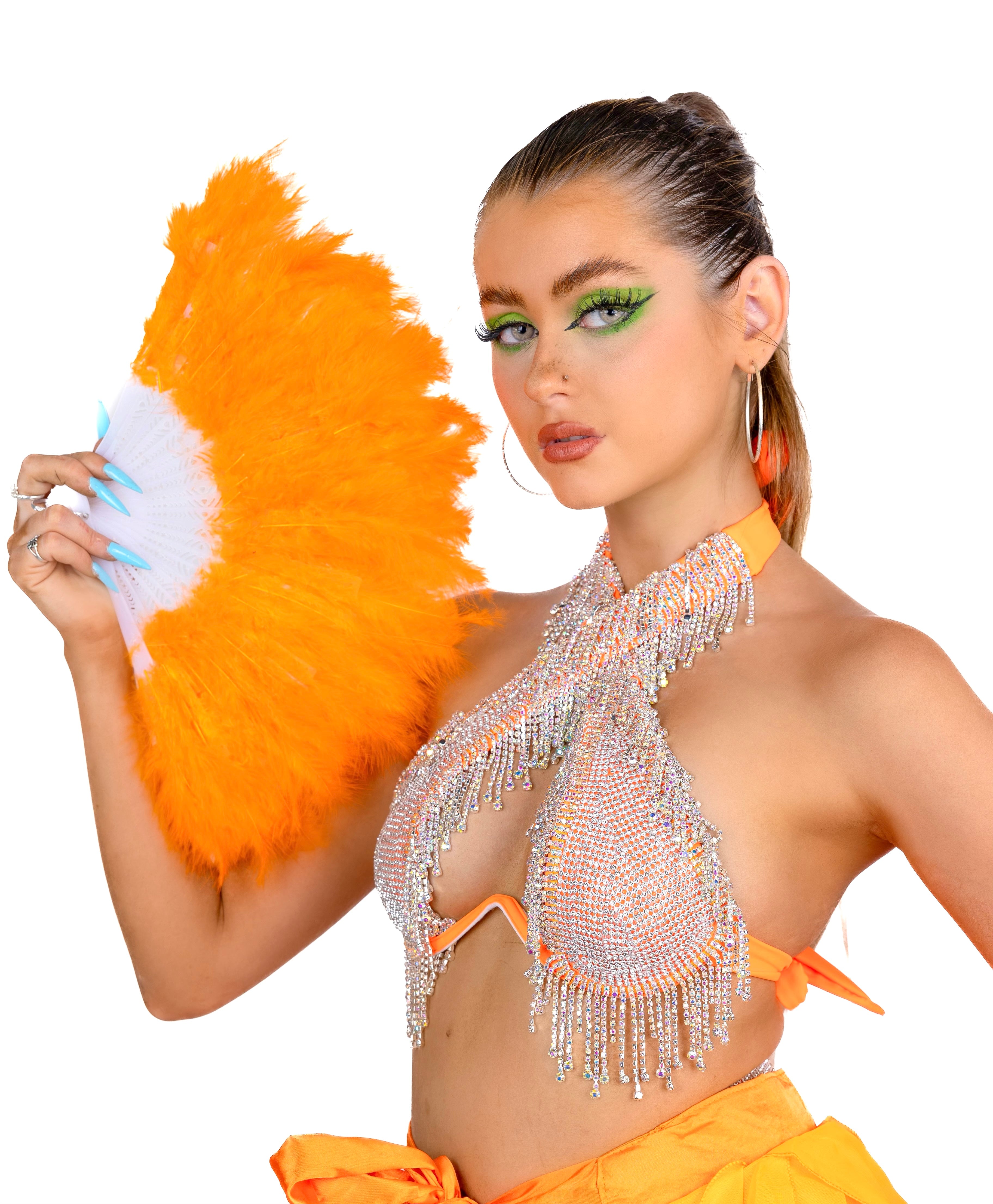 Big Fuzzy Fur Fan - Orange