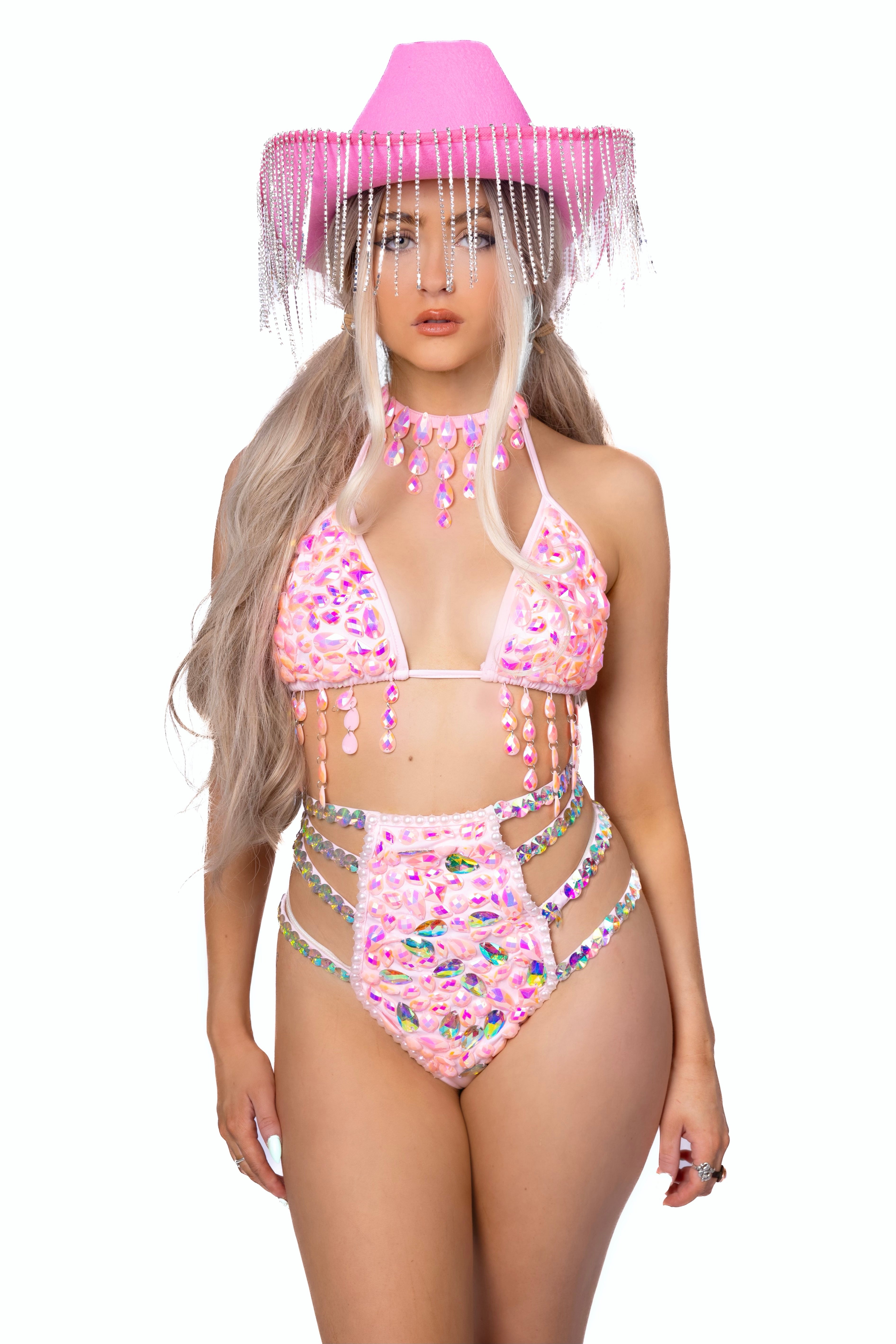 FULL OUTFIT- Pink Rhinestone Cowgirl (4 pcs)