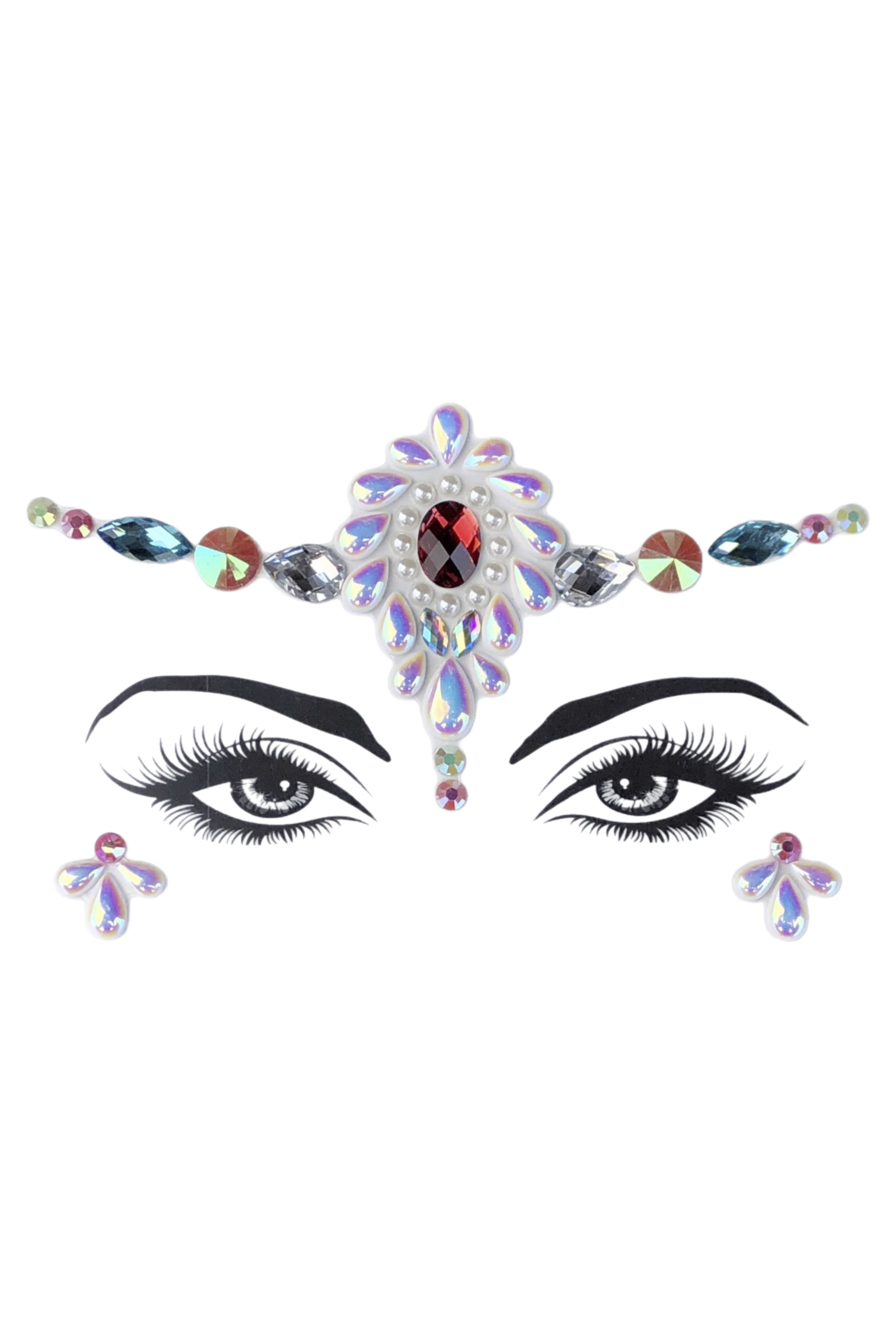 Pearl Petals Rhinestone Crystal Face Jewels