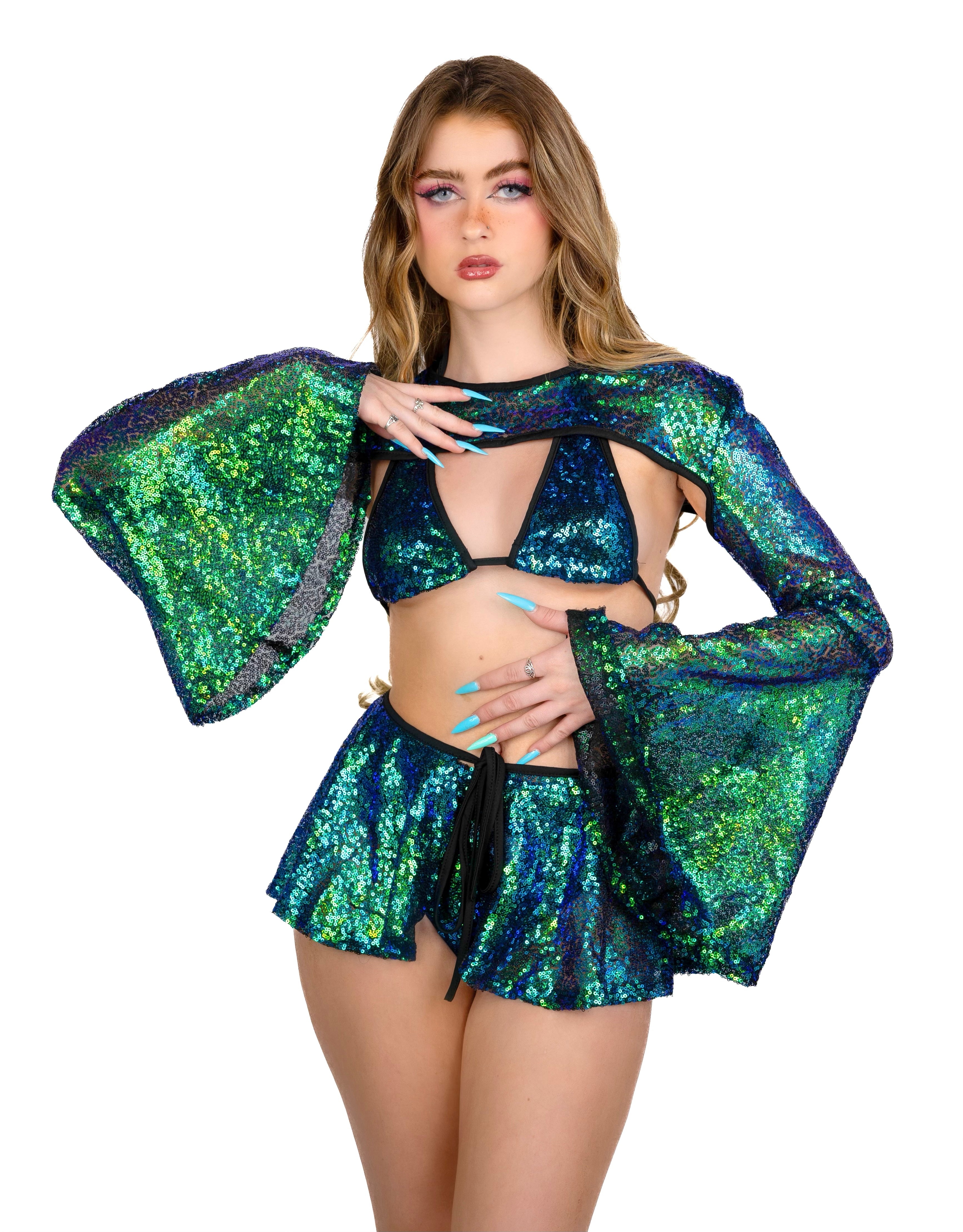 FULL OUTFIT- Forest Goddess Sequin Set (4 pcs)