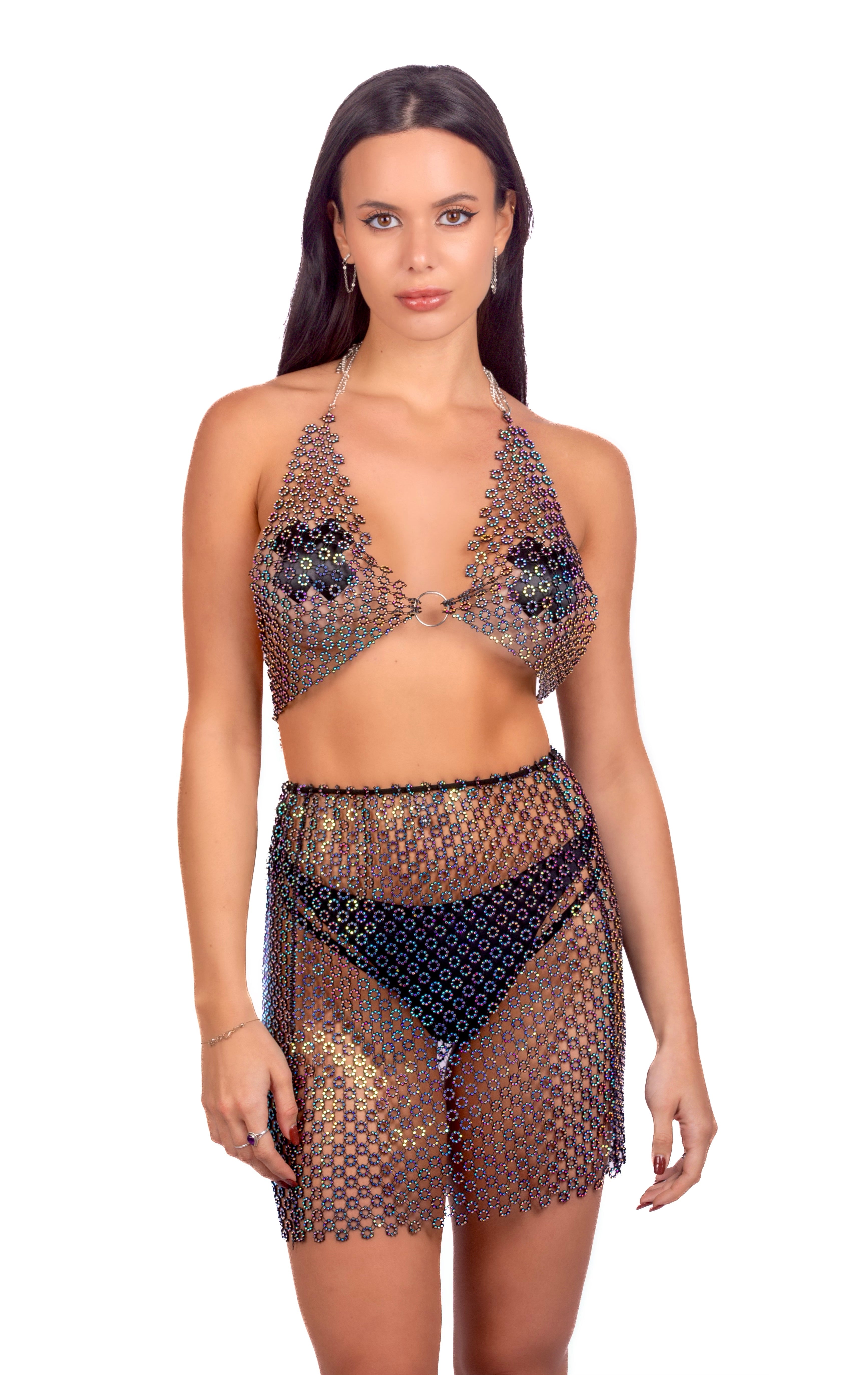 Black Iridescence Prism Mesh Set