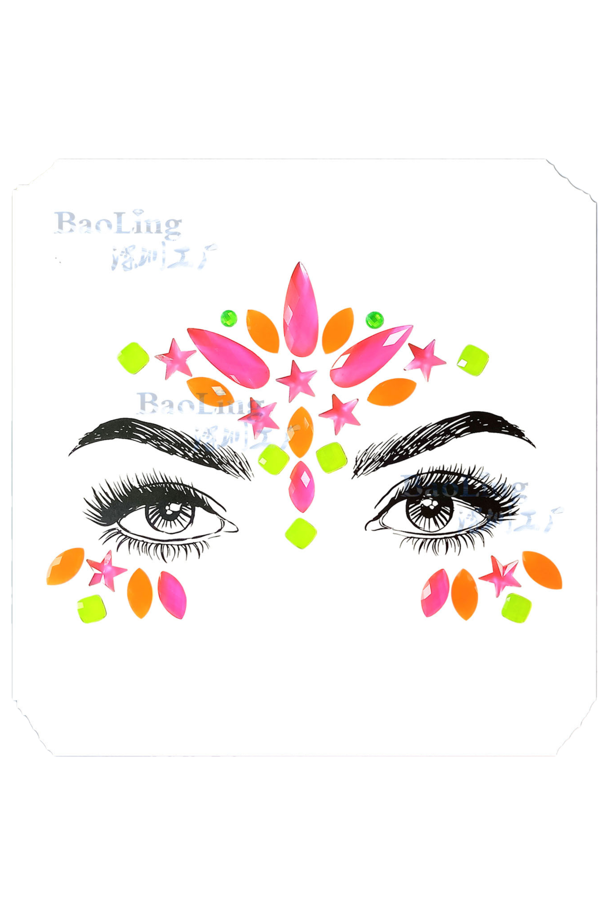 Neon Daisy Rhinestone Crystal Face Jewels