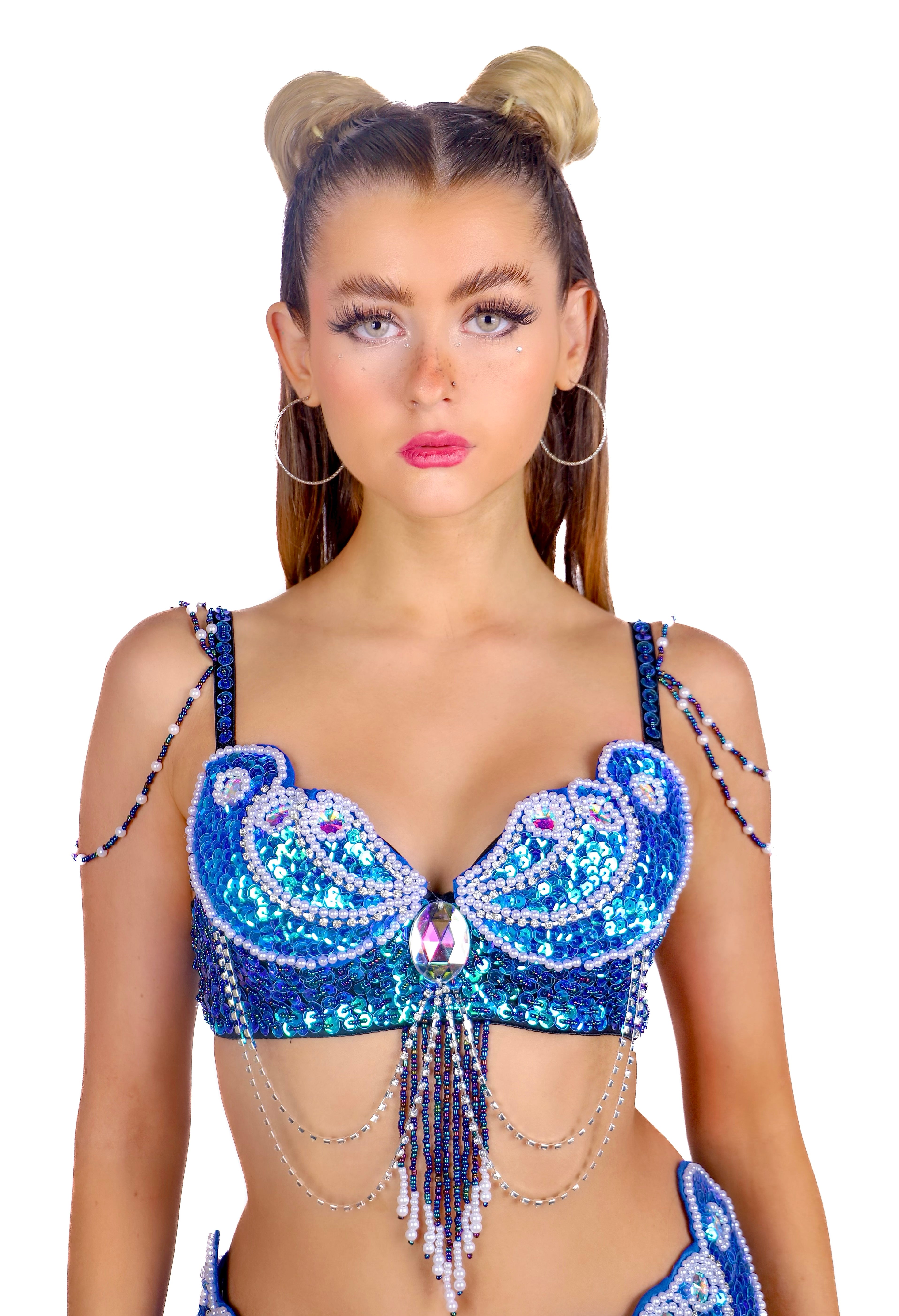 Royal Blue Mermaid Carnival Bra Top