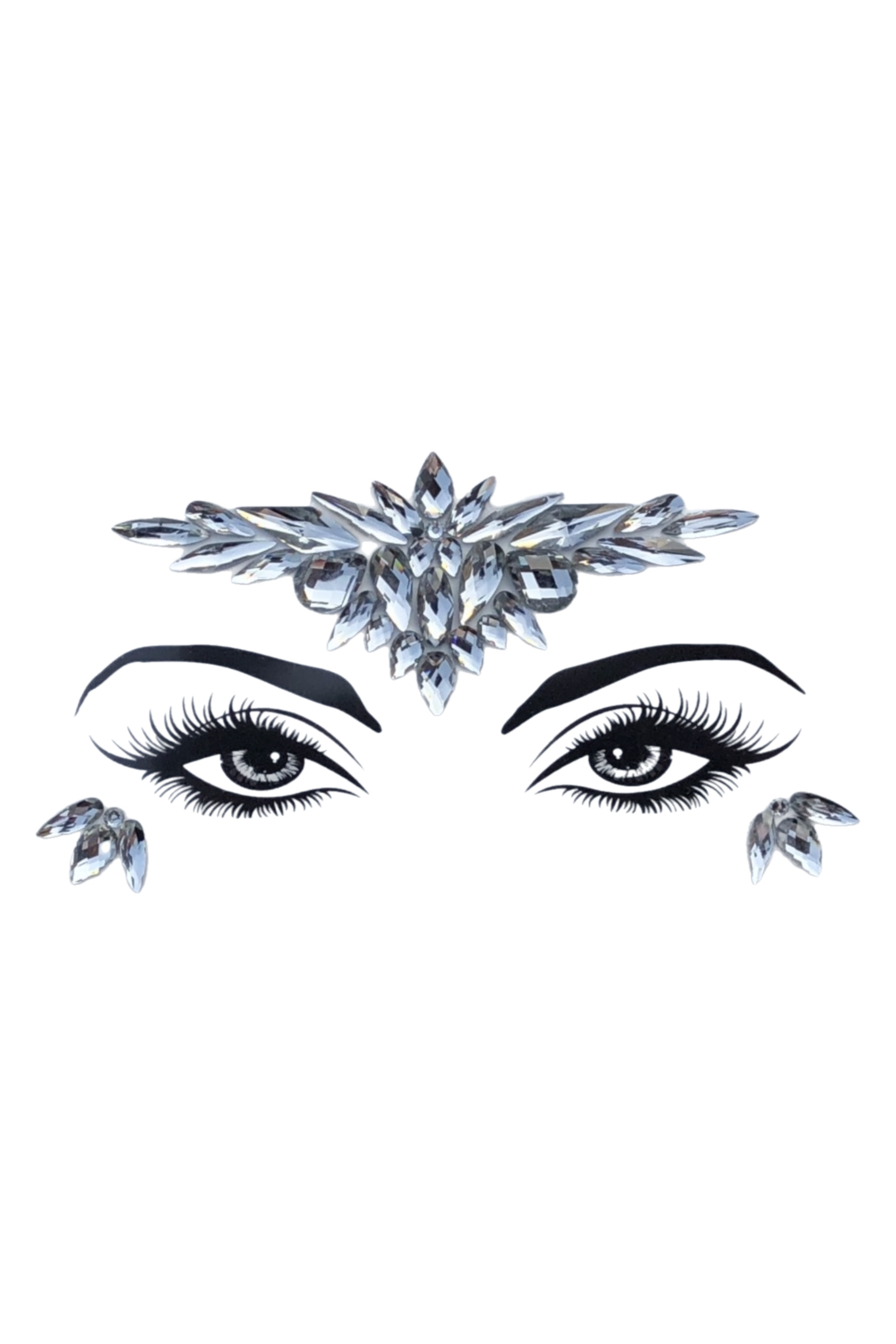 Silver Moon Rhinestone Crystal Face Jewels