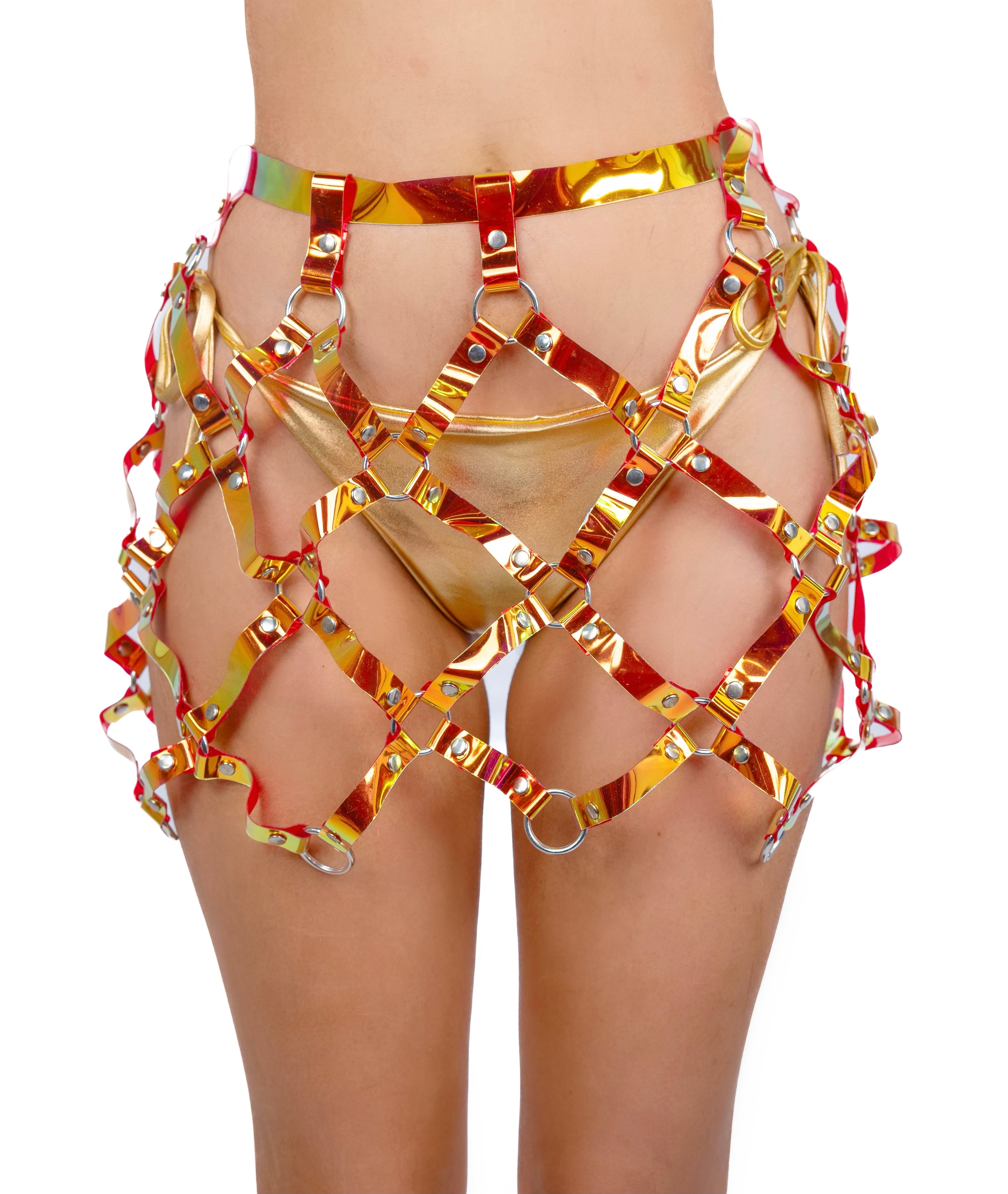 Flame Holographic Chain Harness Set