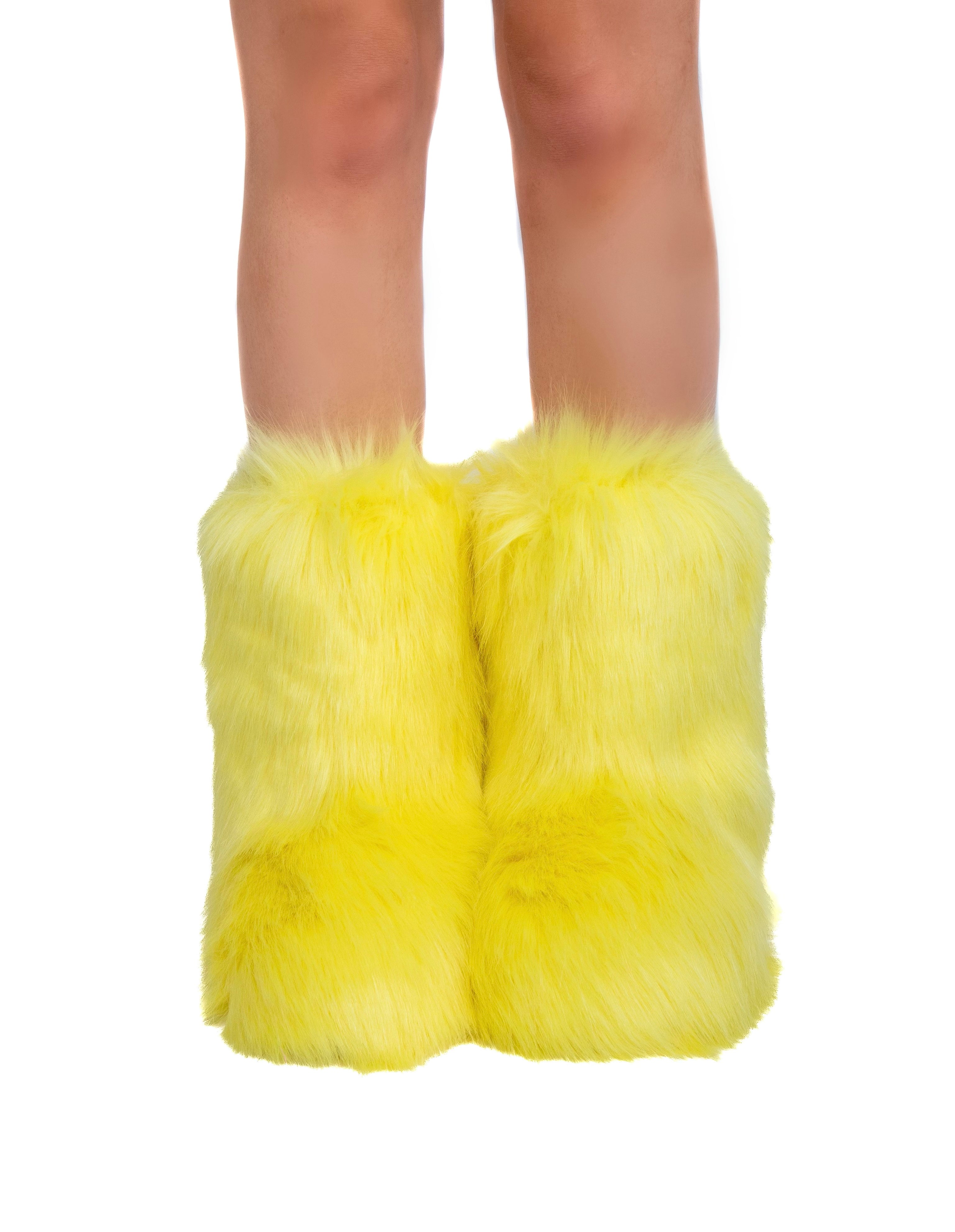 Yellow Fuzzy Boots