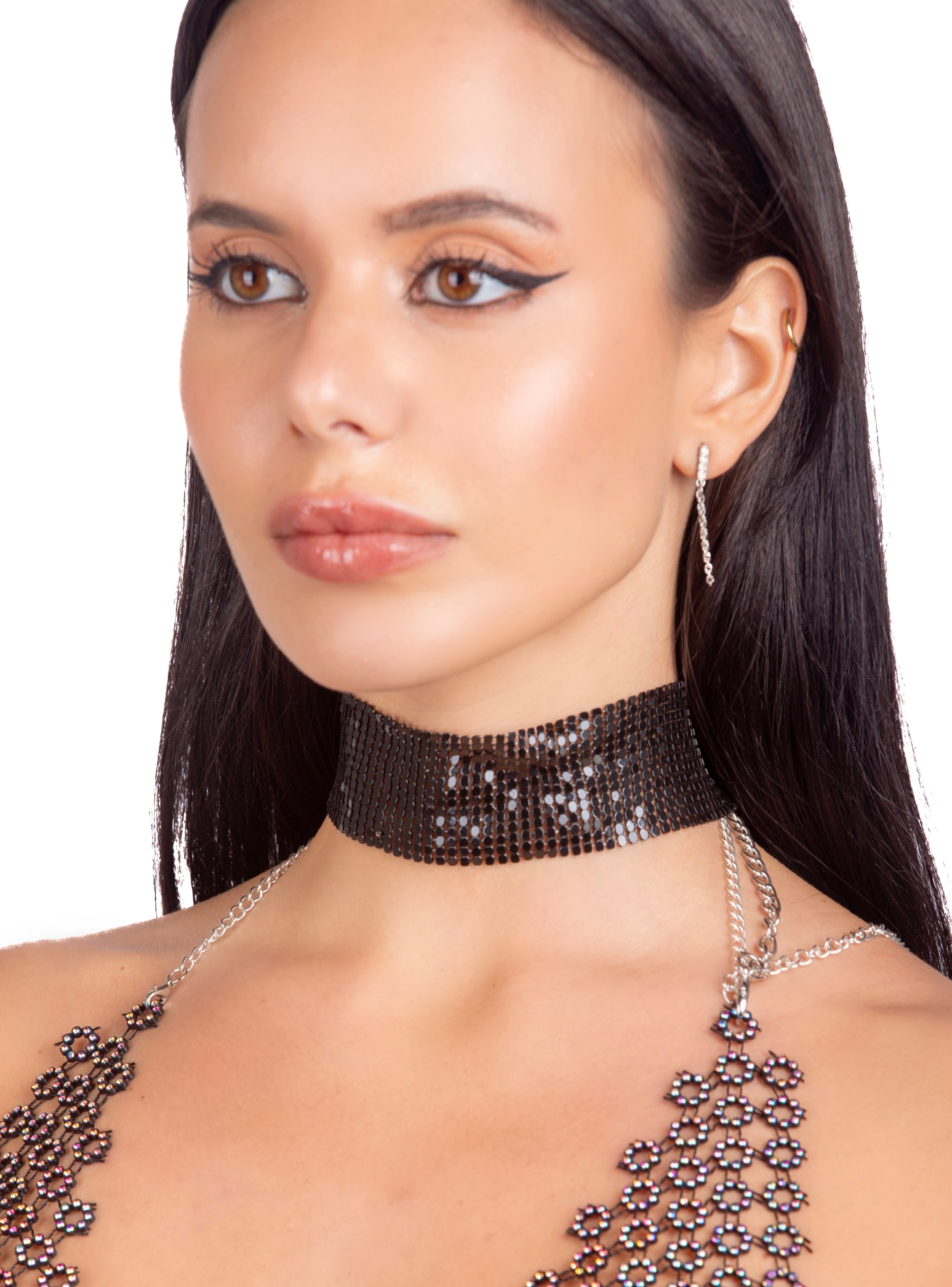 Black Metallic Necklace
