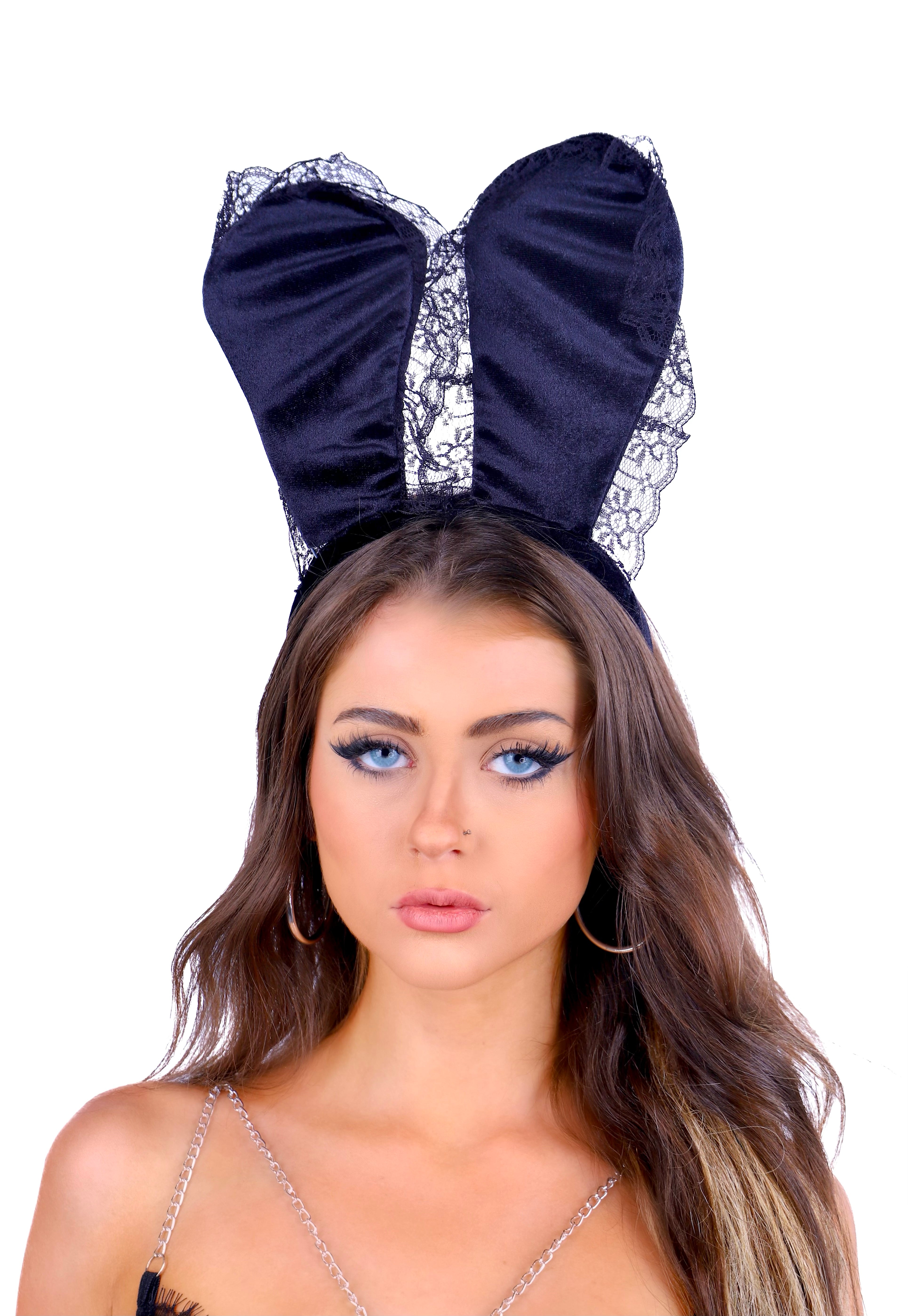 Black Lace Bunny Headband