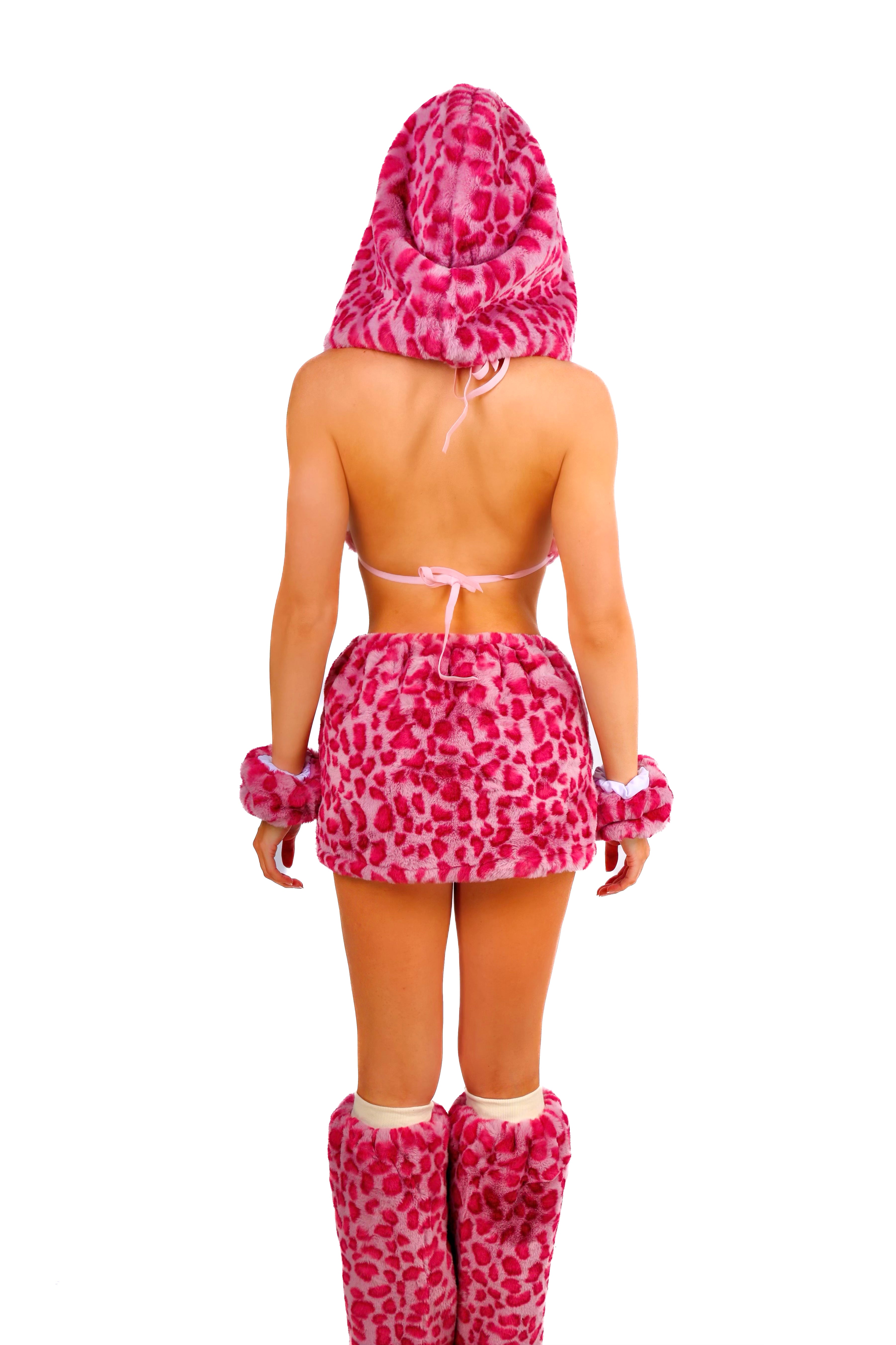 FULL OUTFIT- Fuzzy Pink Leopard (5 pcs)