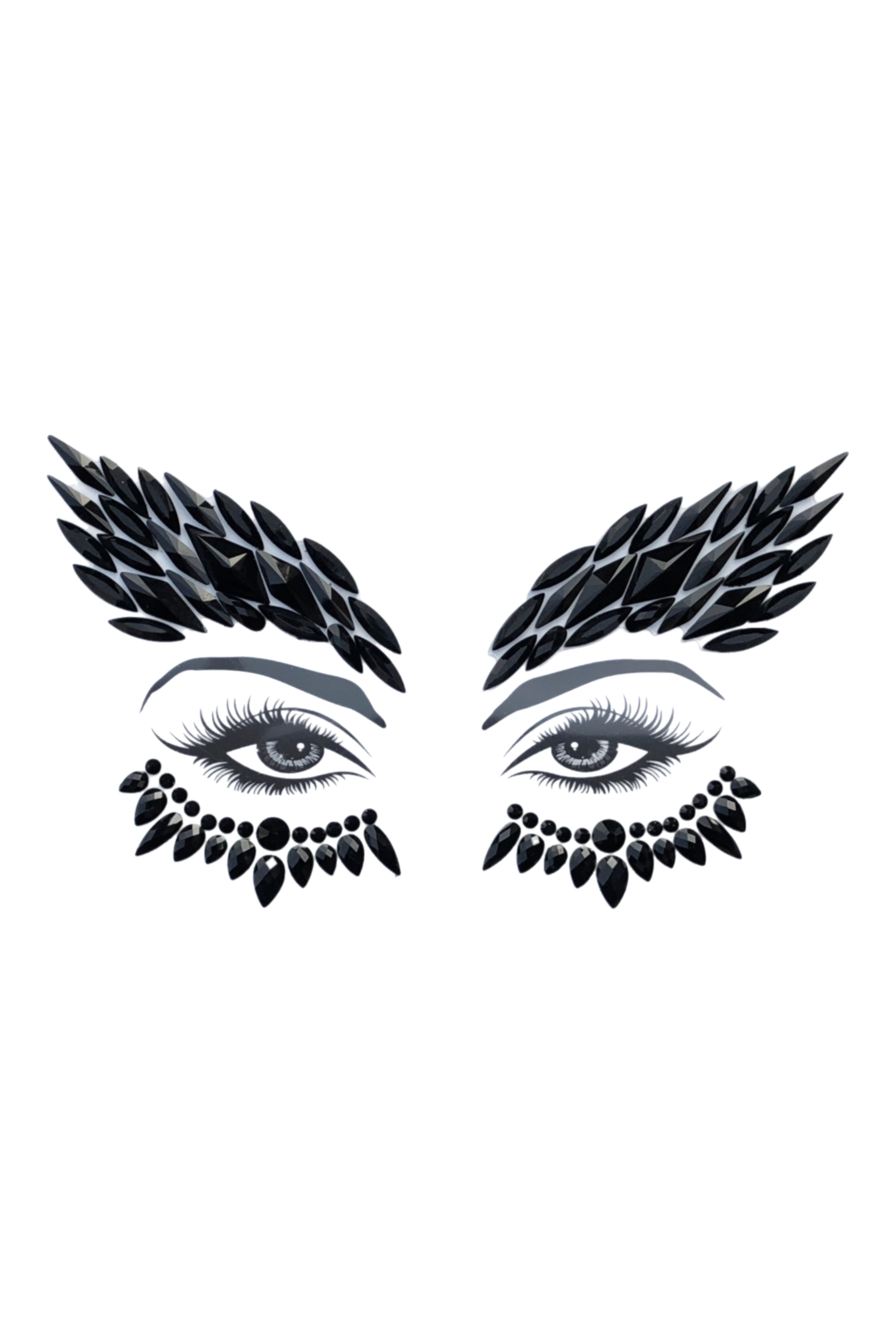 Midnight Owl Rhinestone Crystal Face Jewels