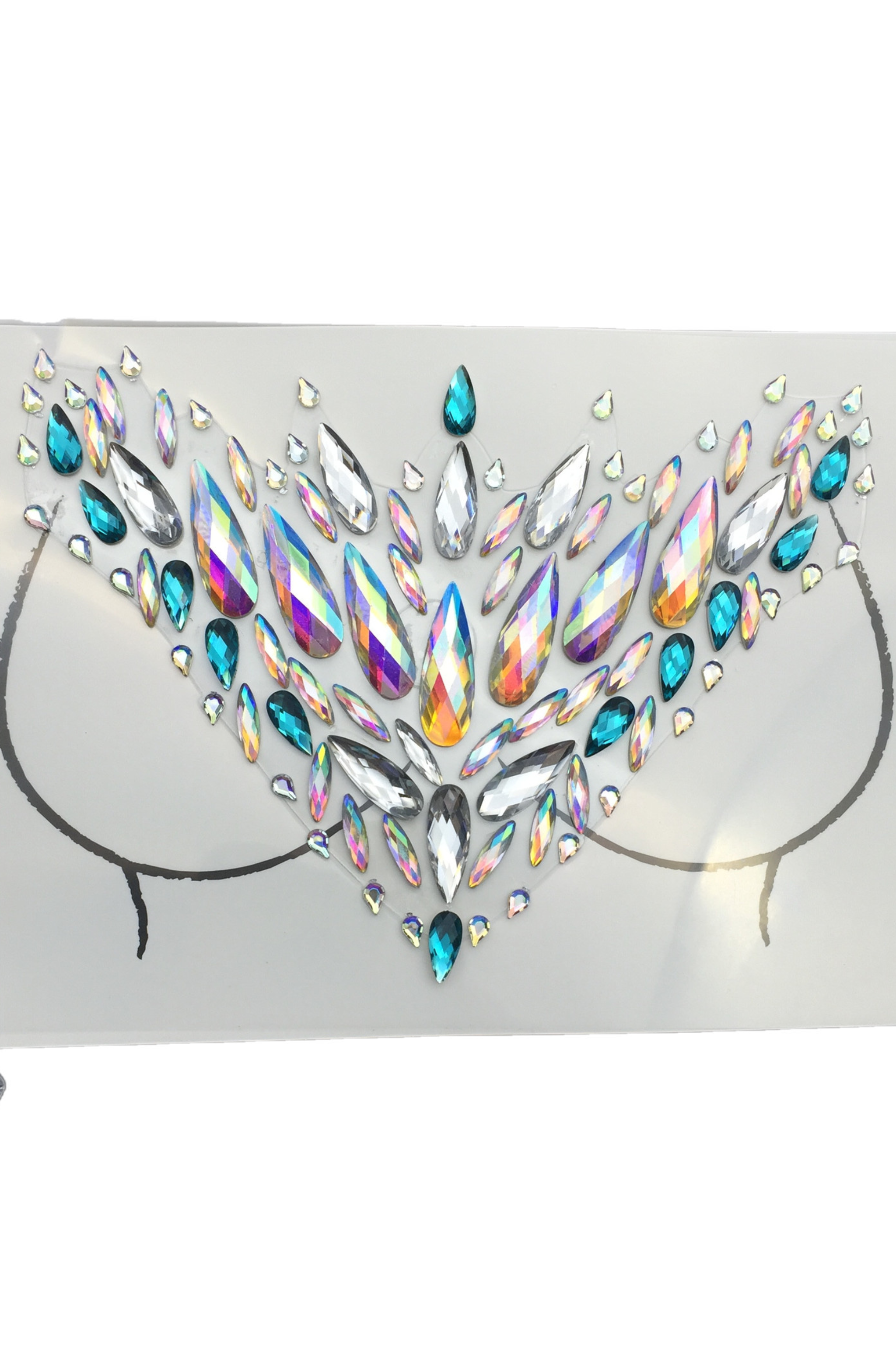 Ocean Rhinestone Crystal Body Jewels & Chest Jewels