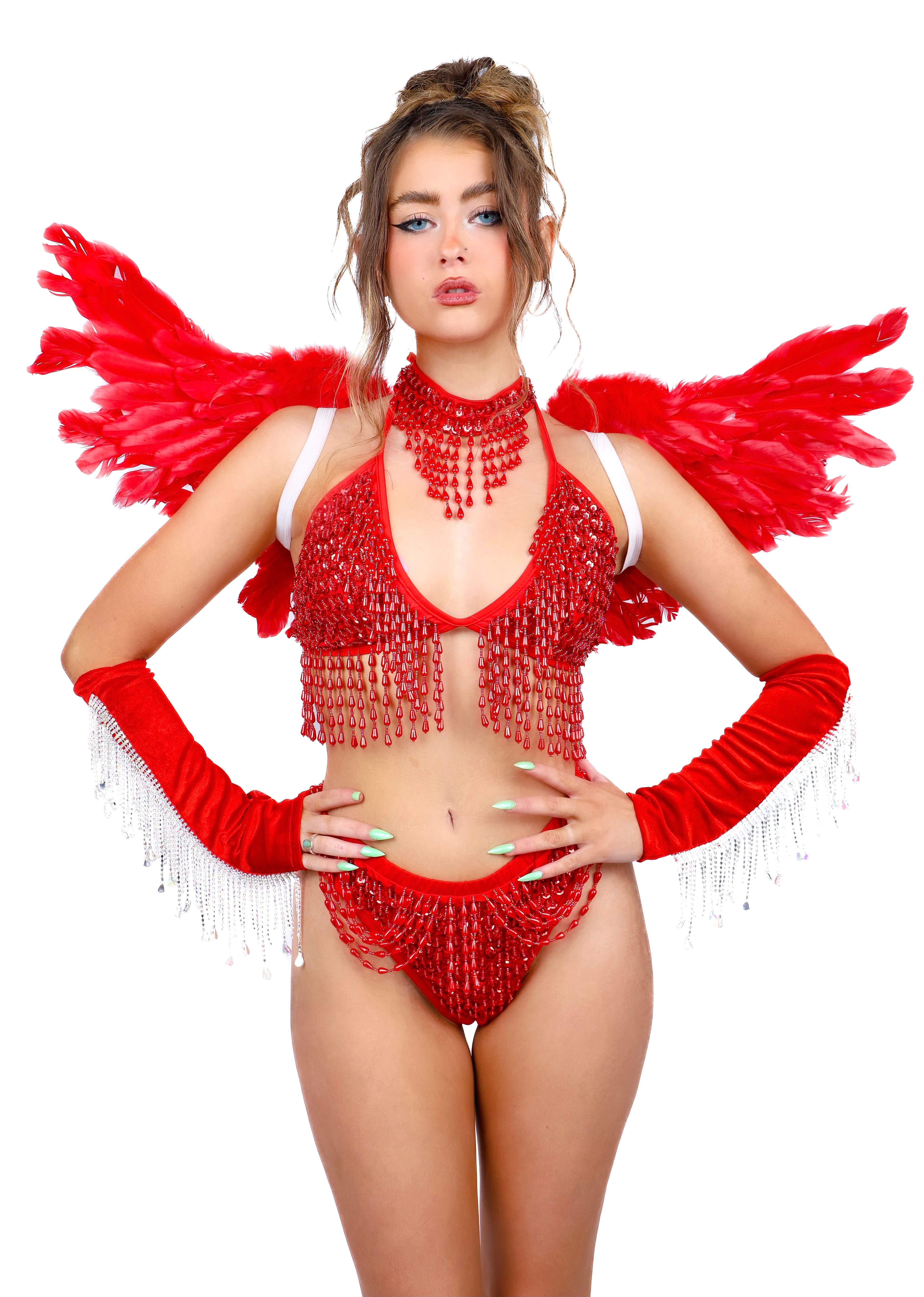 FULL OUTFIT- Ruby Hearts Angel (5 pcs)