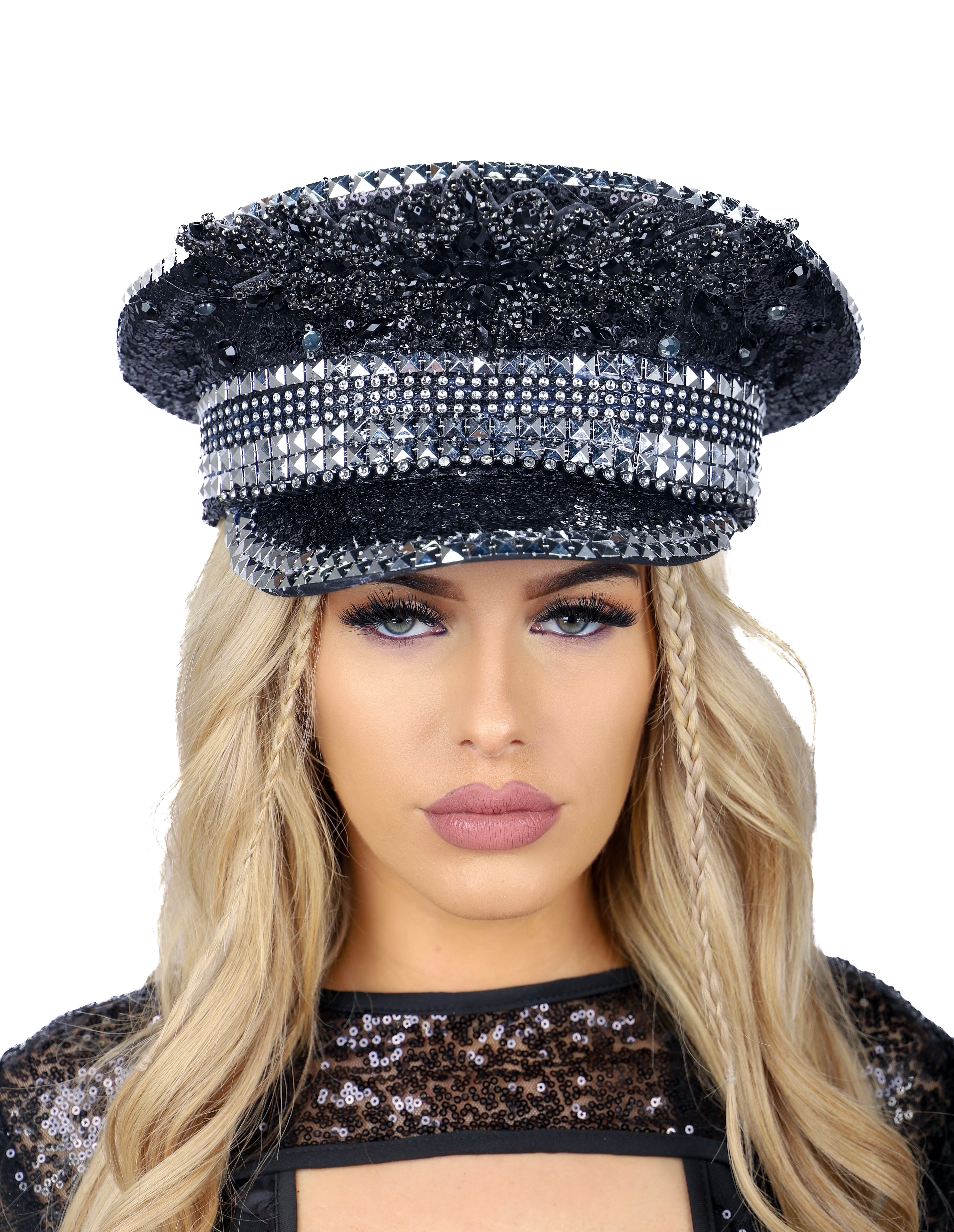 Midnight Rhinestone Festival Hat