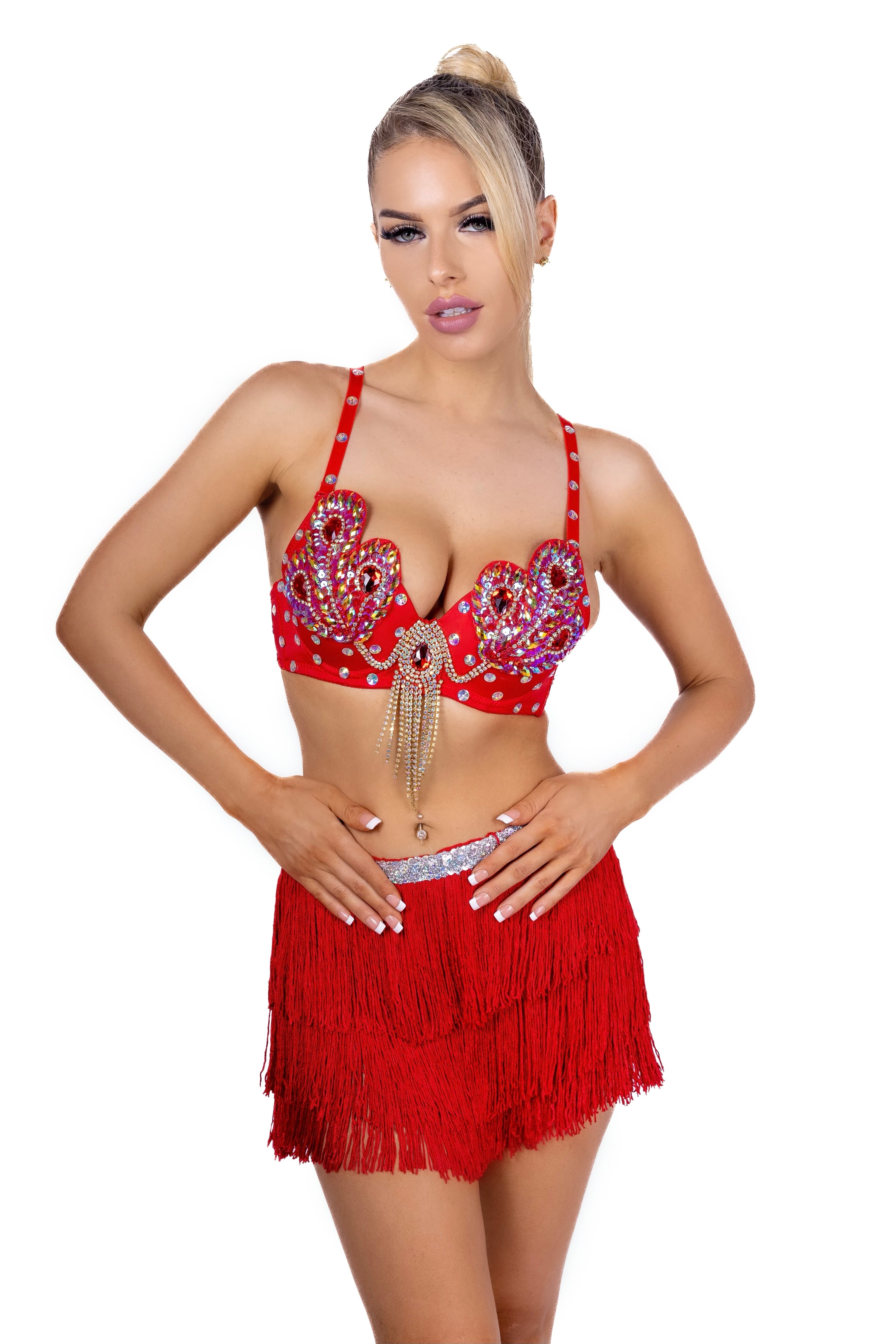 Red Magnolia Dancer - Carnival Bra