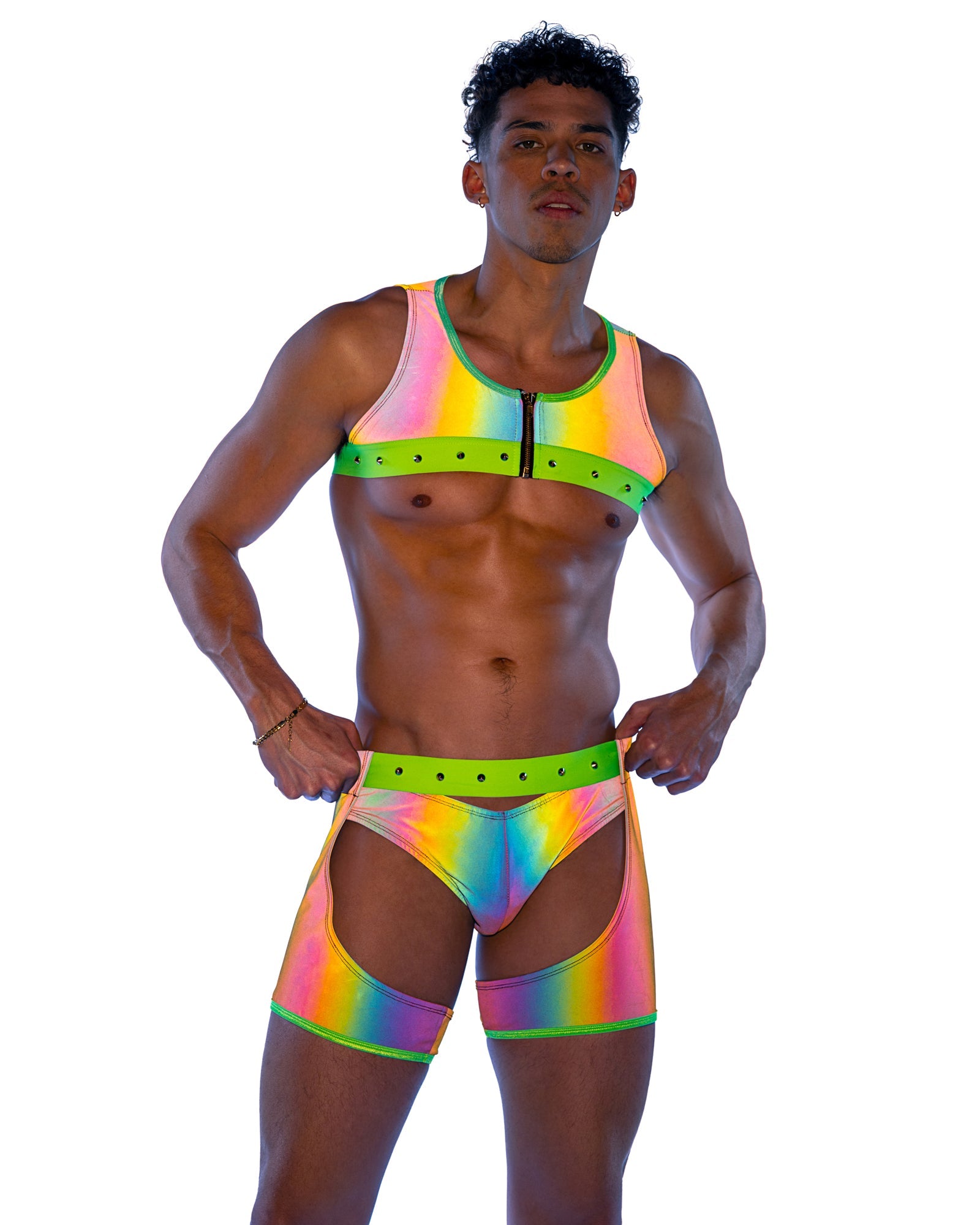 6535 - Reflective Chaps with Stud Detail