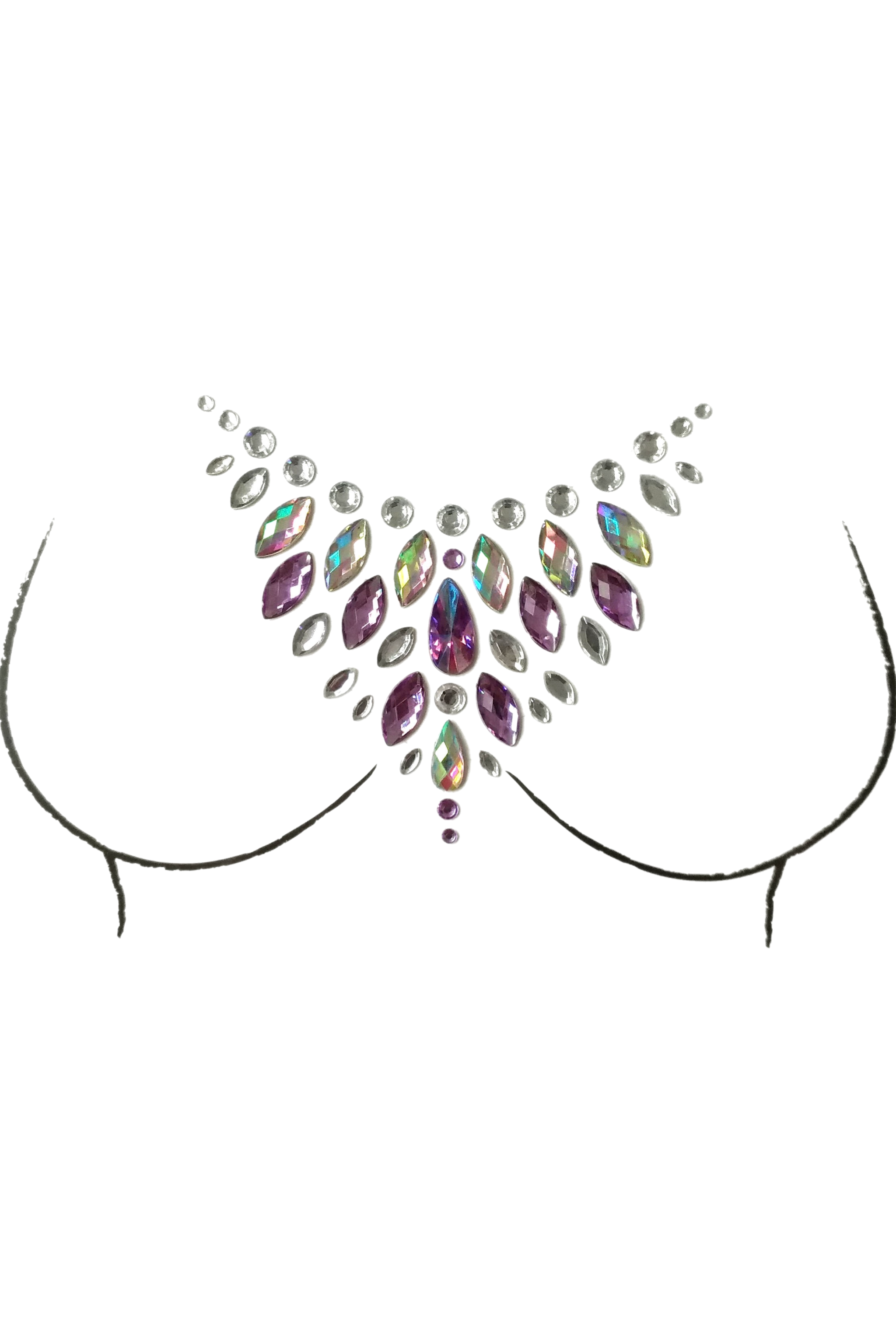 Flamingo Rhinestone Crystal Body Jewels, Chest Jewels