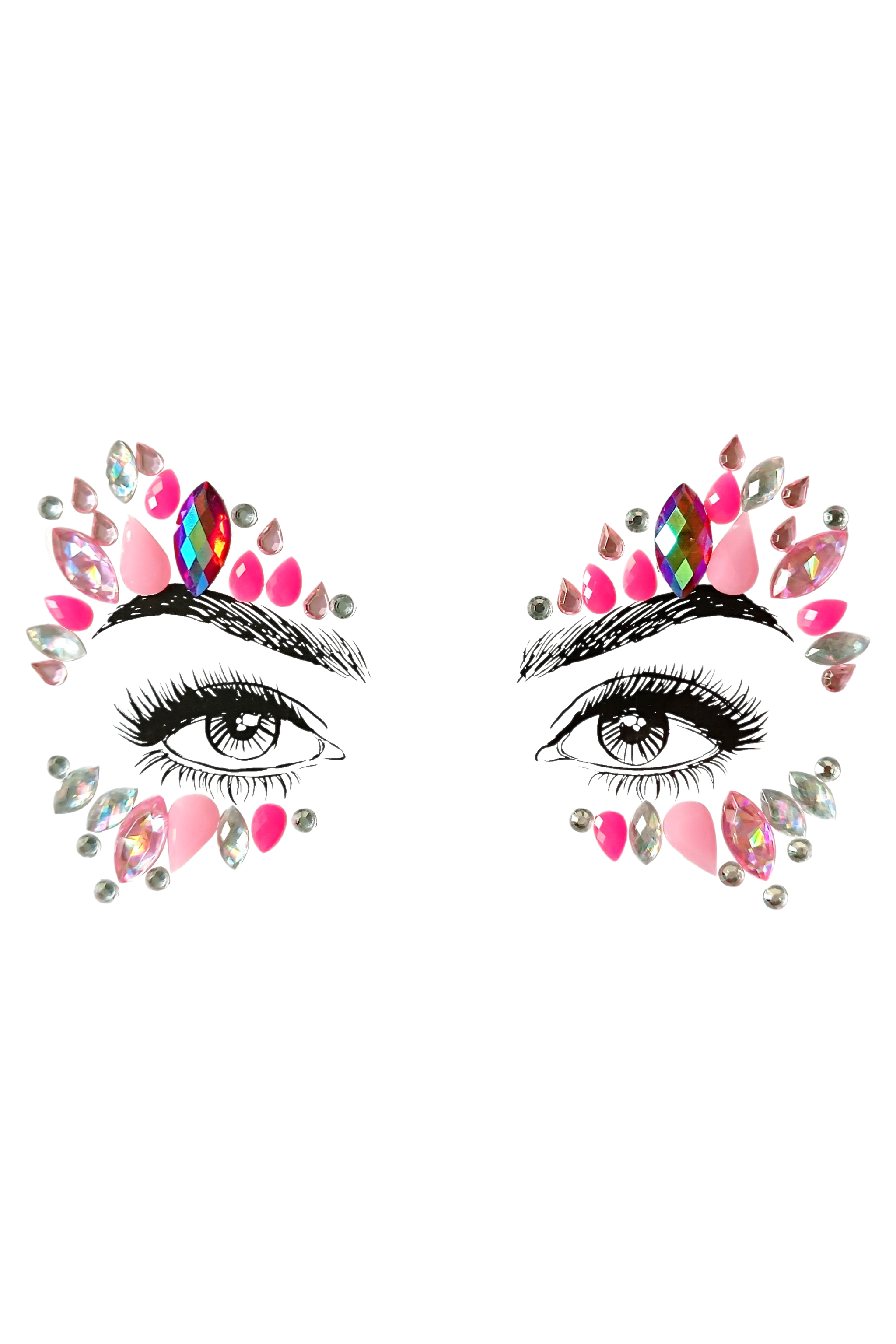 Pink Berries Rhinestone Crystal Face Jewels