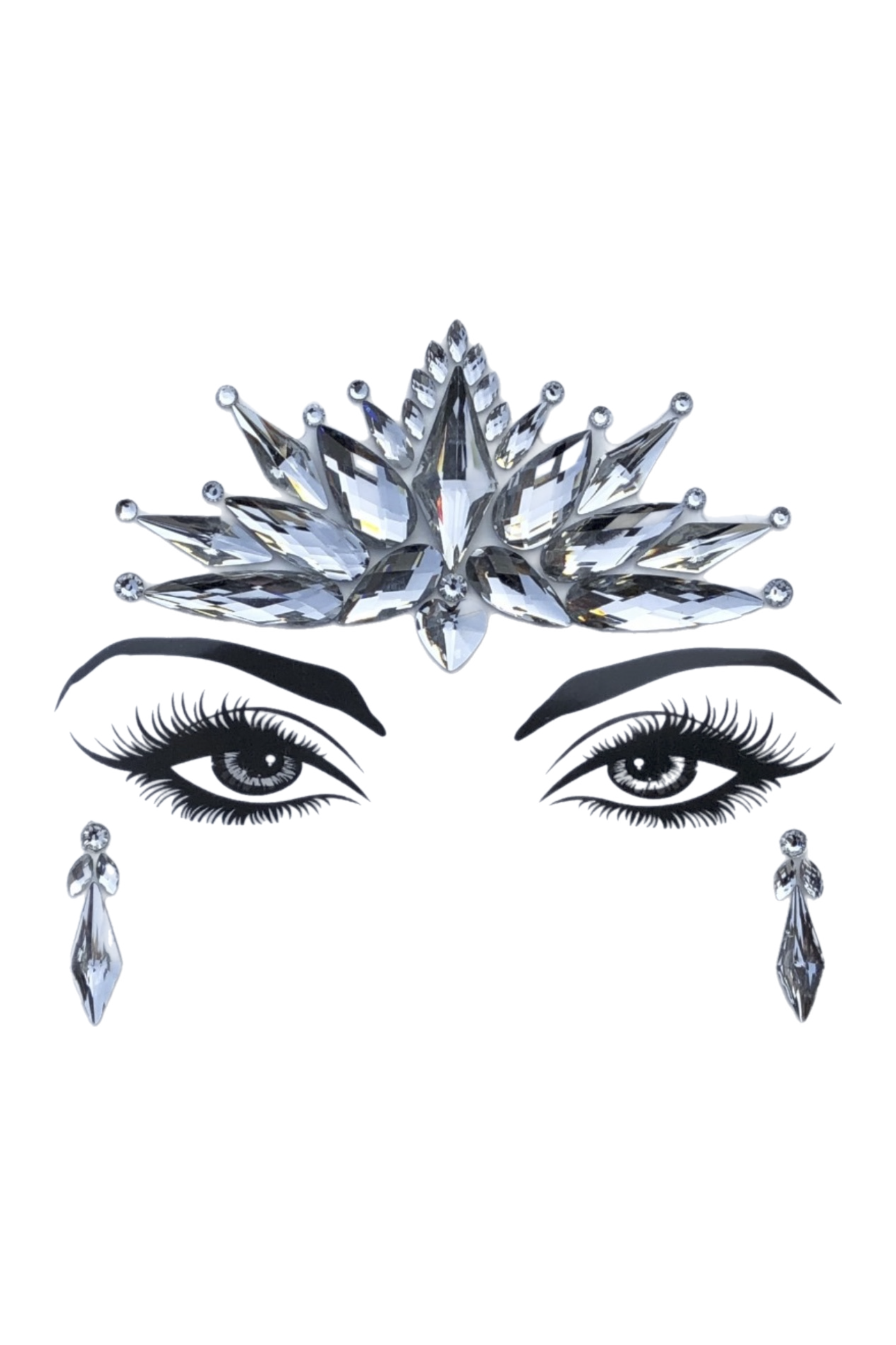 Silver Escape Rhinestone Crystal Face Jewels