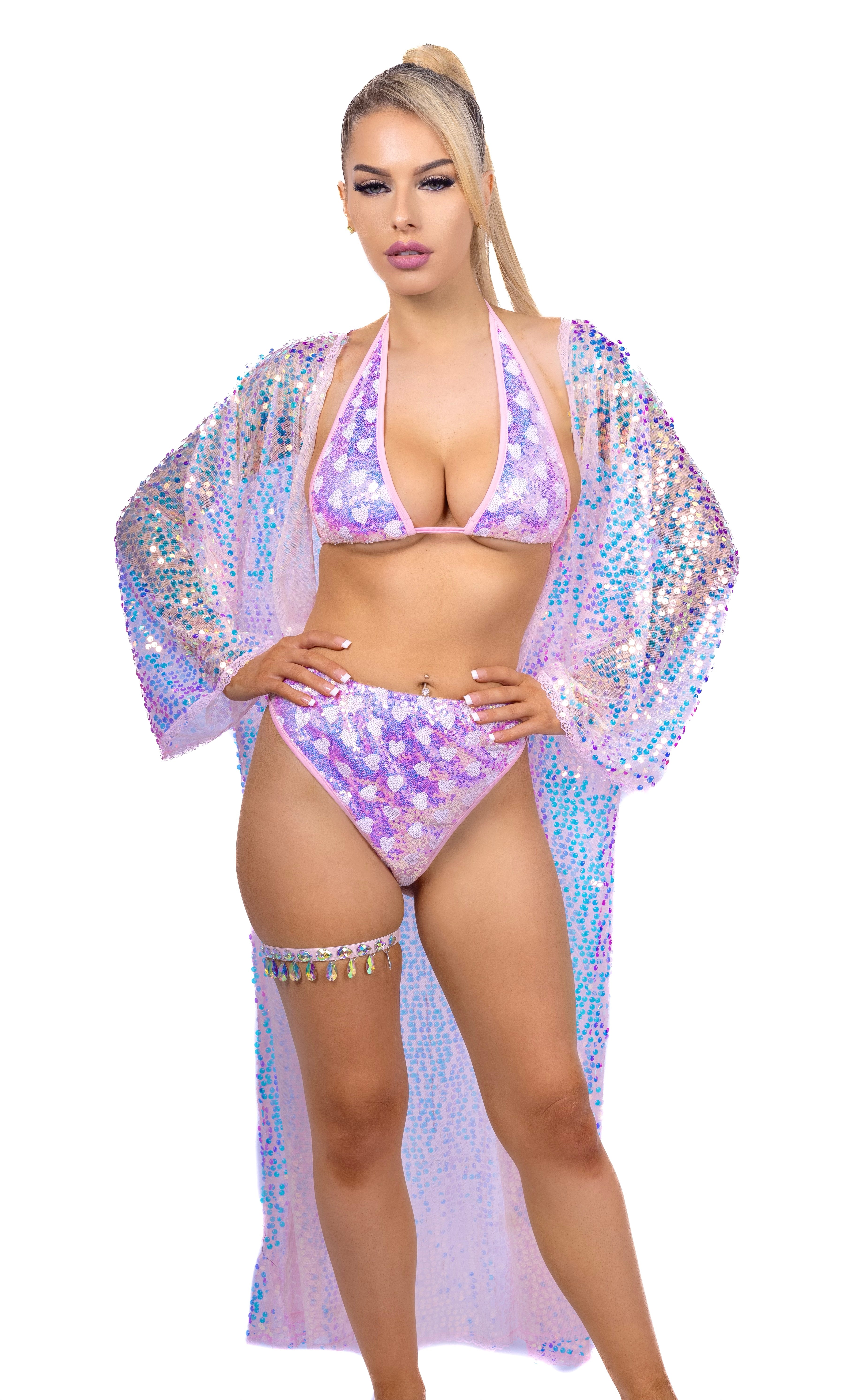 Sequin Long Kimono- Candy Dreams