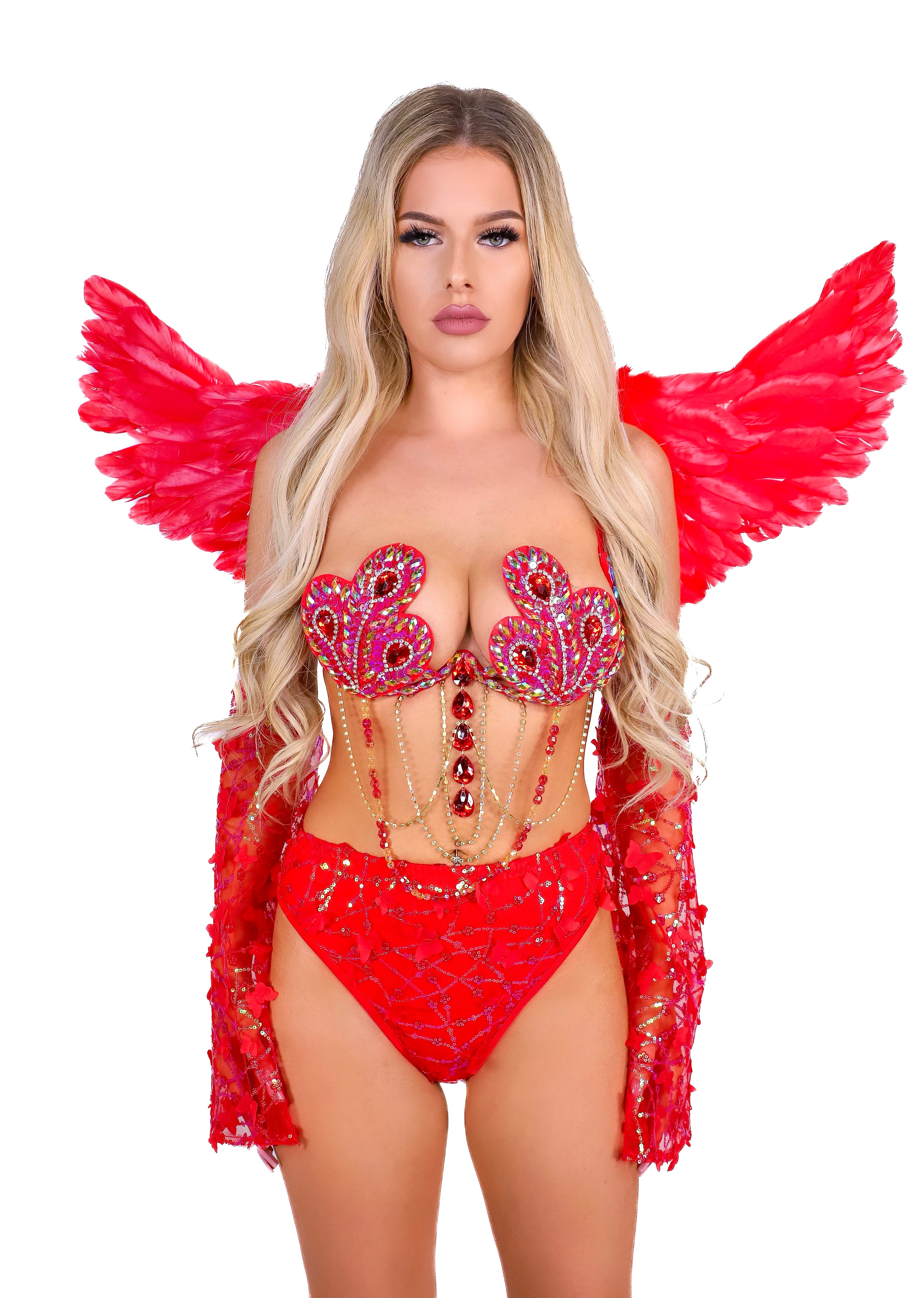 FULL OUTFIT- Red Swan Angel (4 pcs)