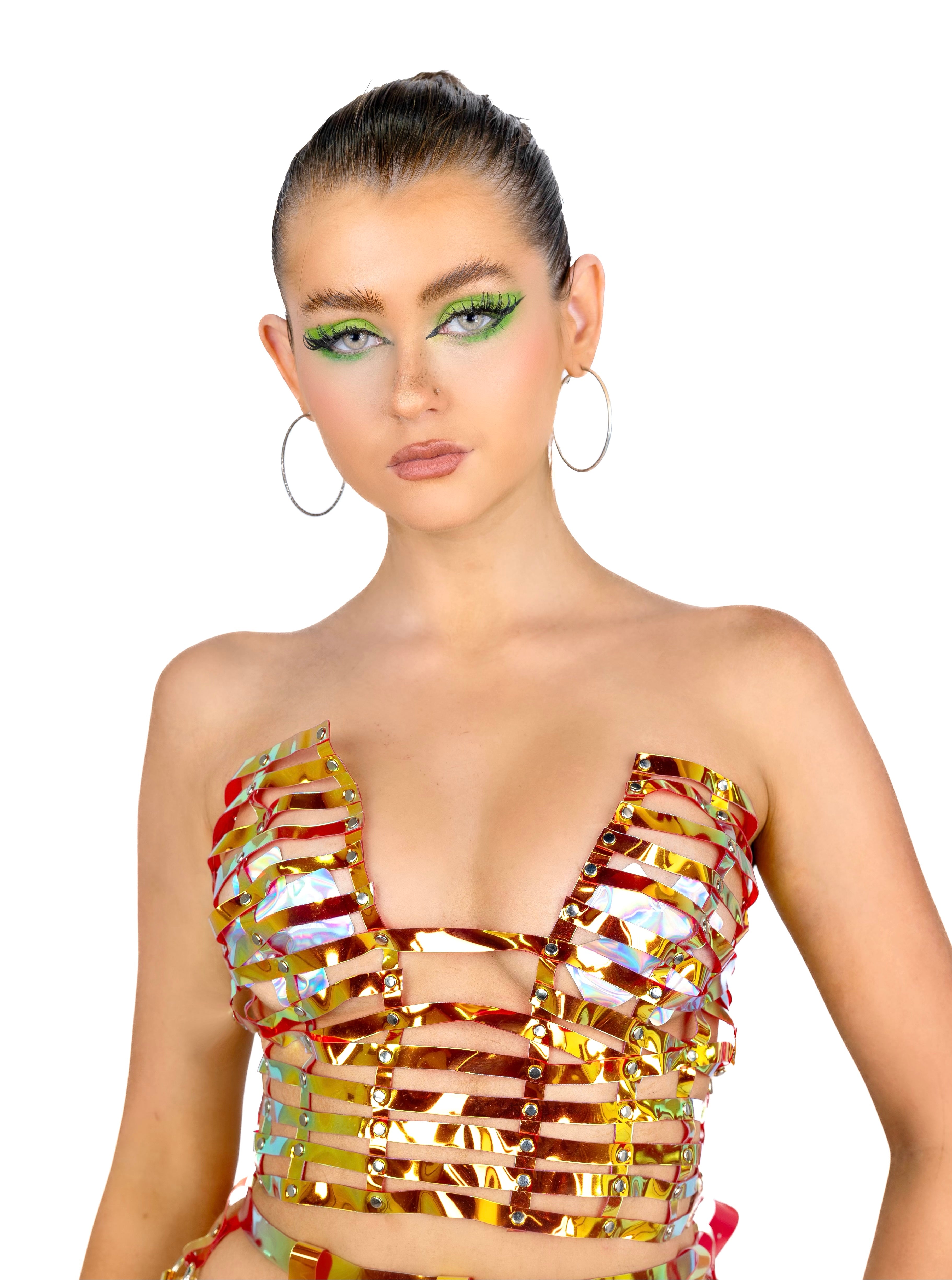 Flame Holographic Harness Top