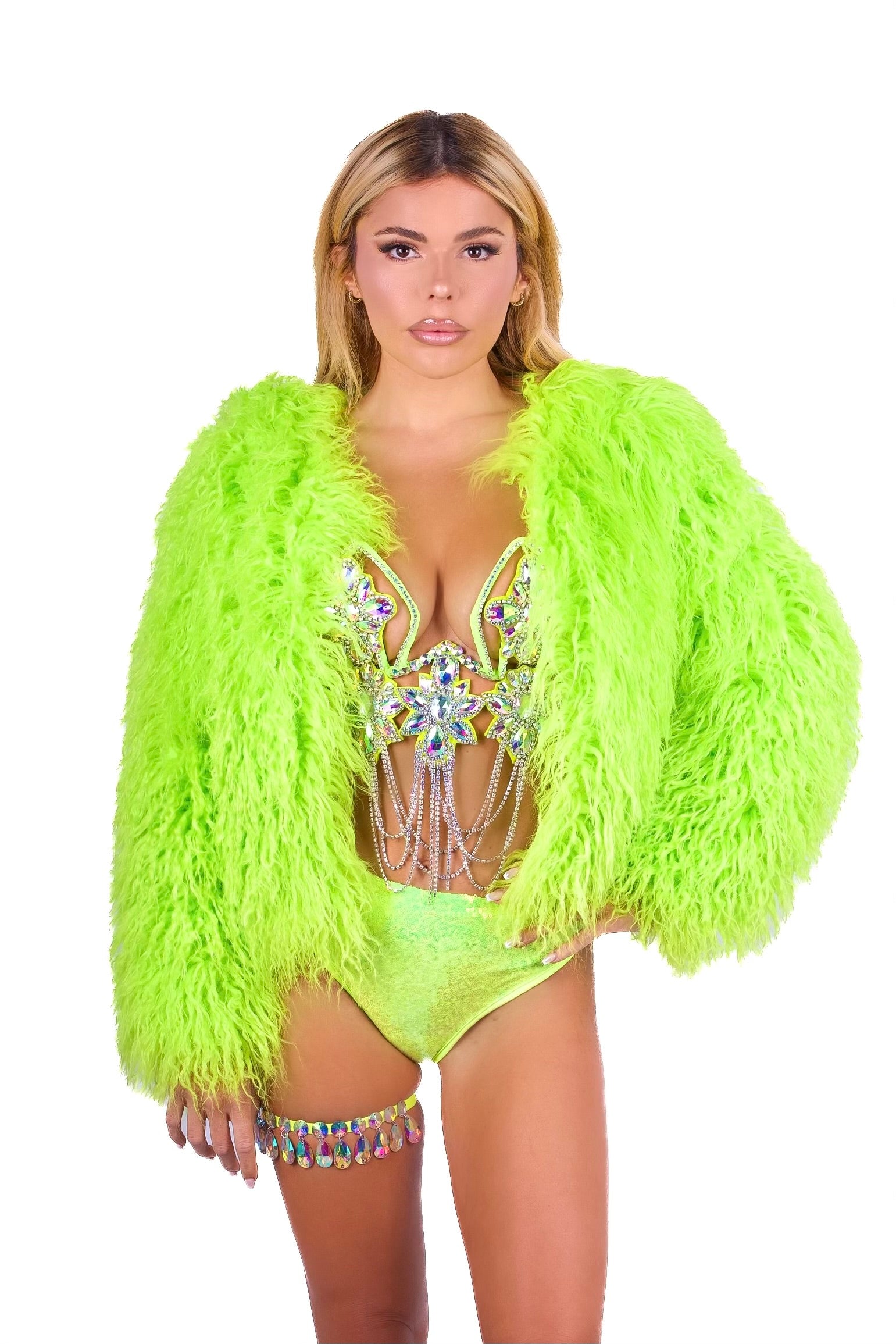 FULL OUTFIT- Fuzzy Neon Lotus (4 pcs)