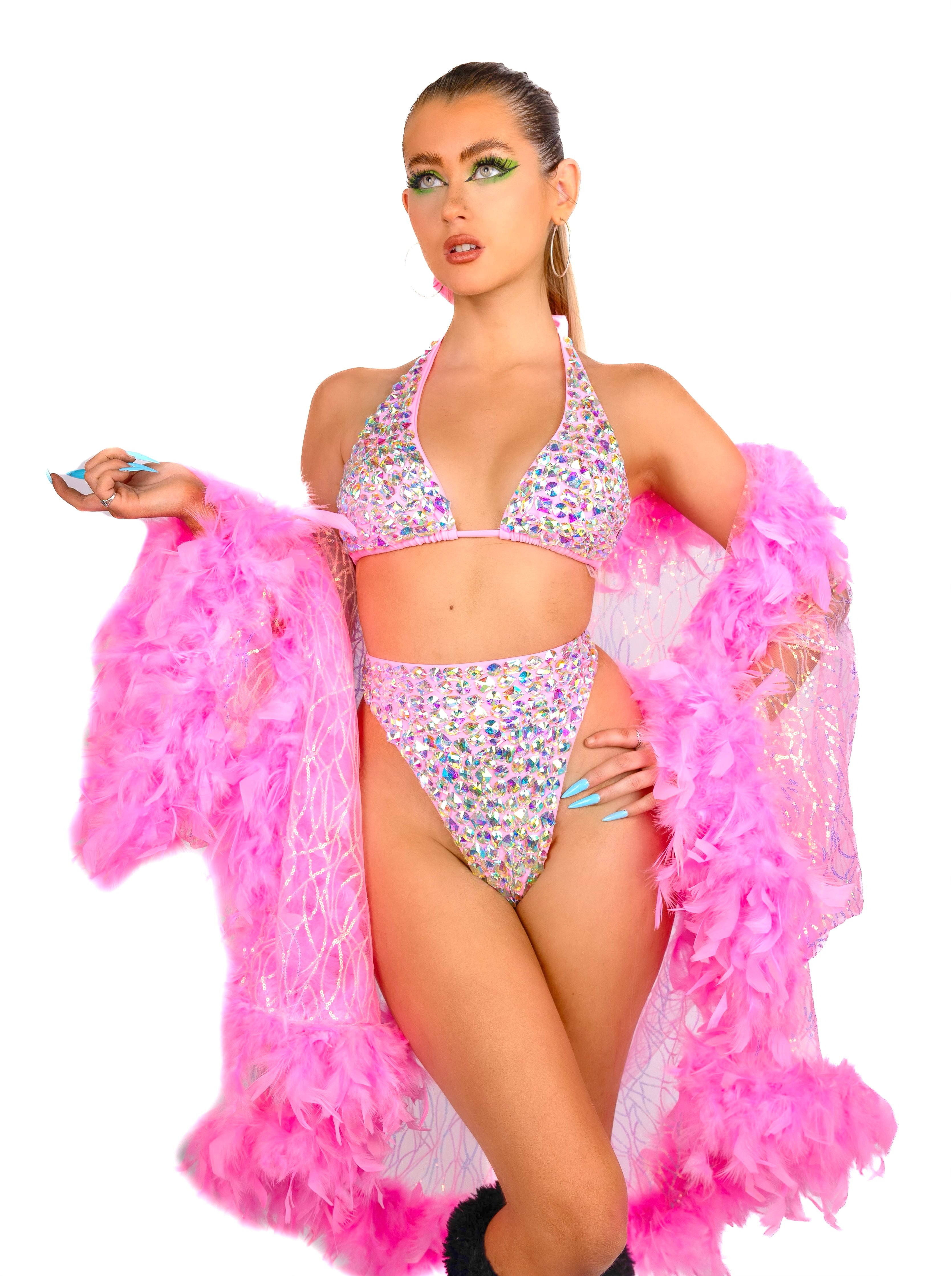 Specialty Fuzzy Kimono- Flamingo Diva
