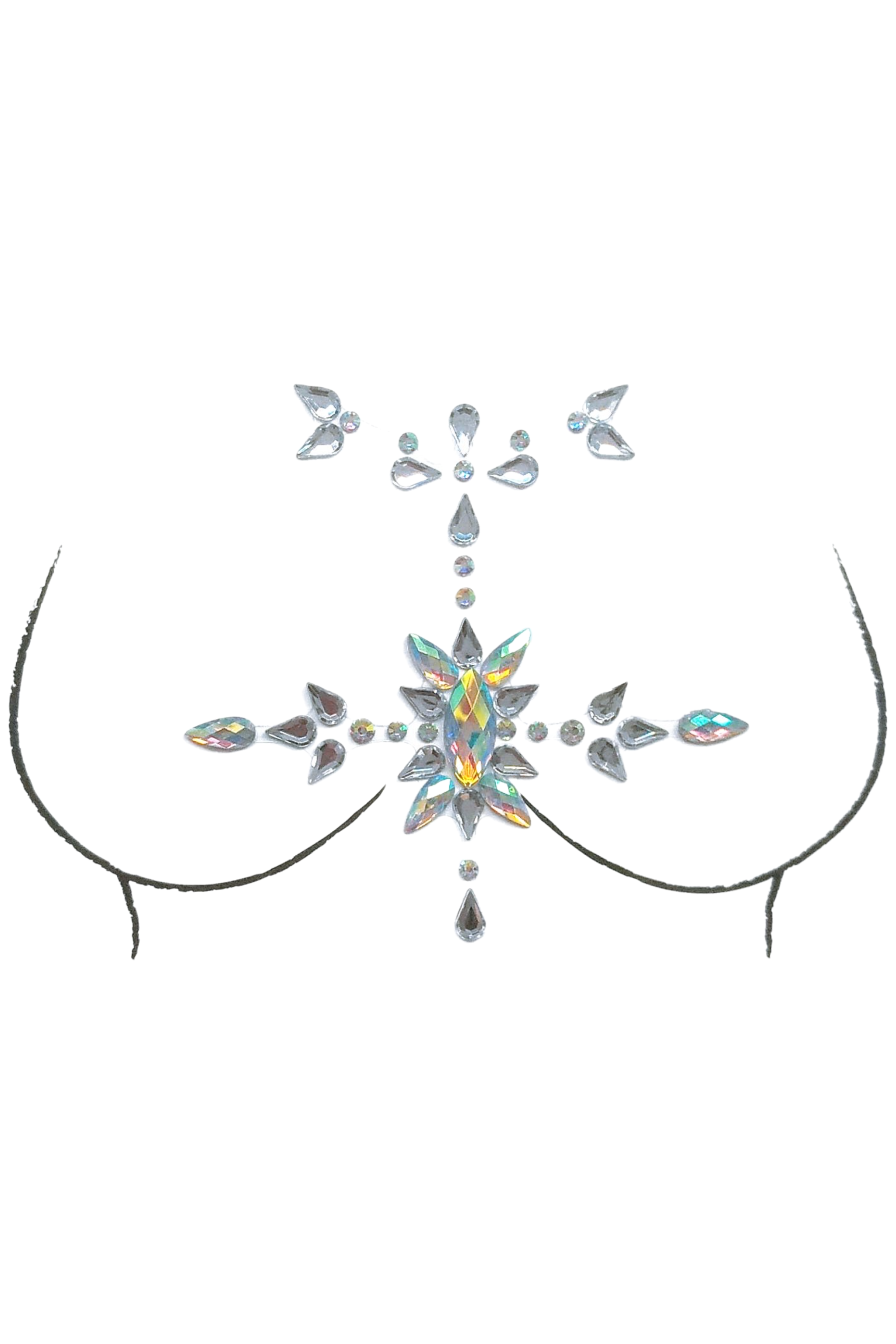 Hippie Rhinestone Crystal Body Jewels, Chest Jewels