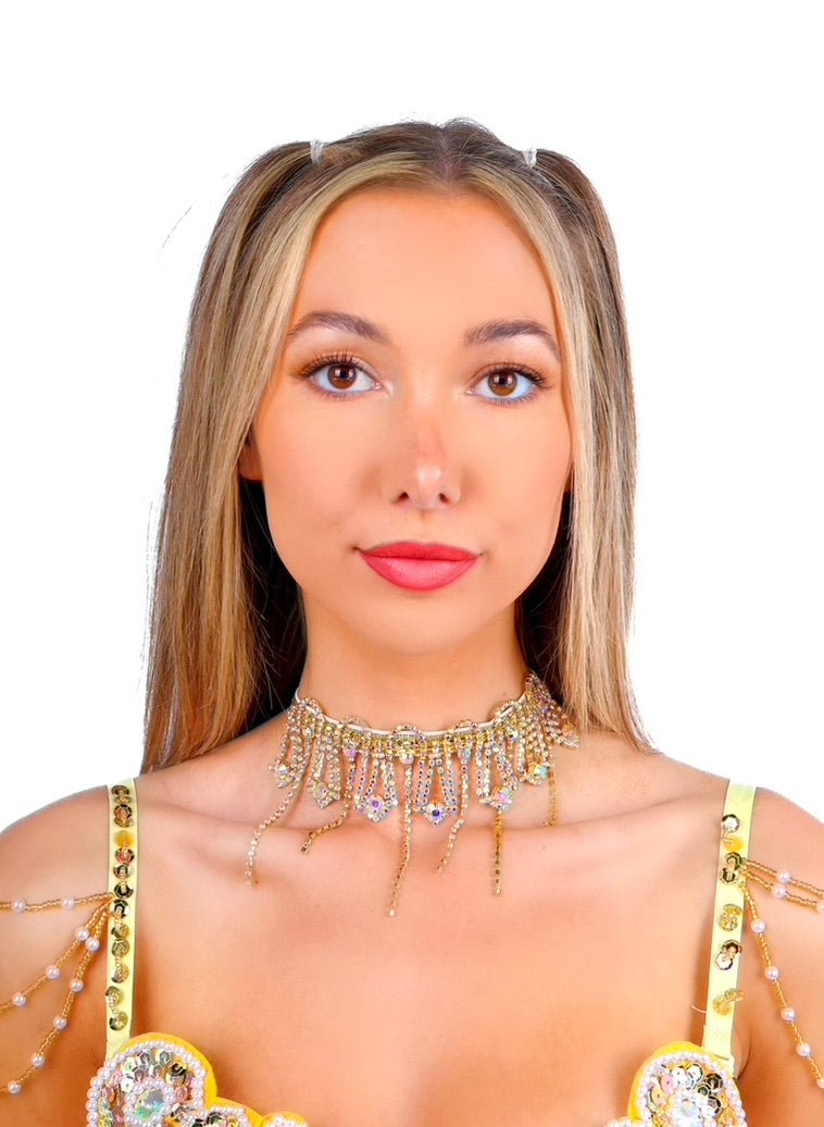 Gold Empress Rhinestone Necklace