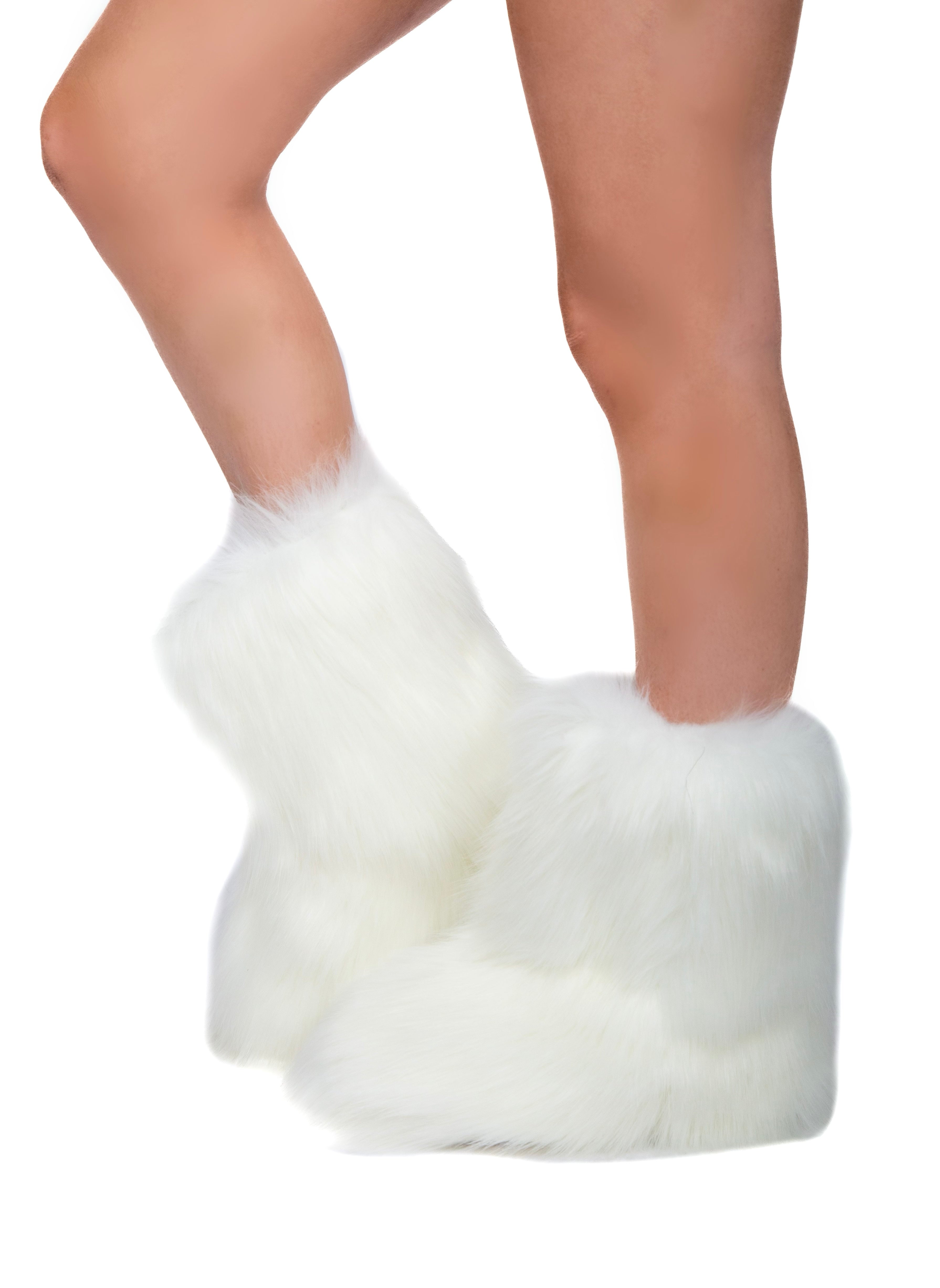 White Fuzzy Boots â THE LUMI SHOP