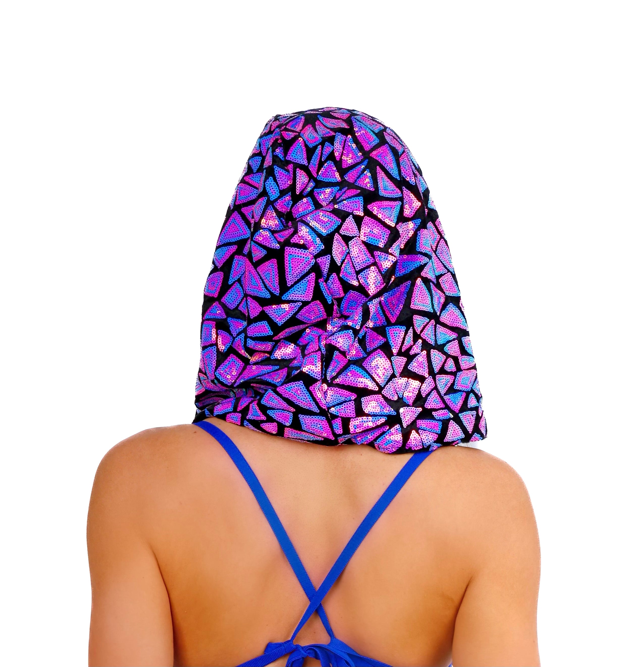 Lilac Blueberry Disco Aura Sequin Hood